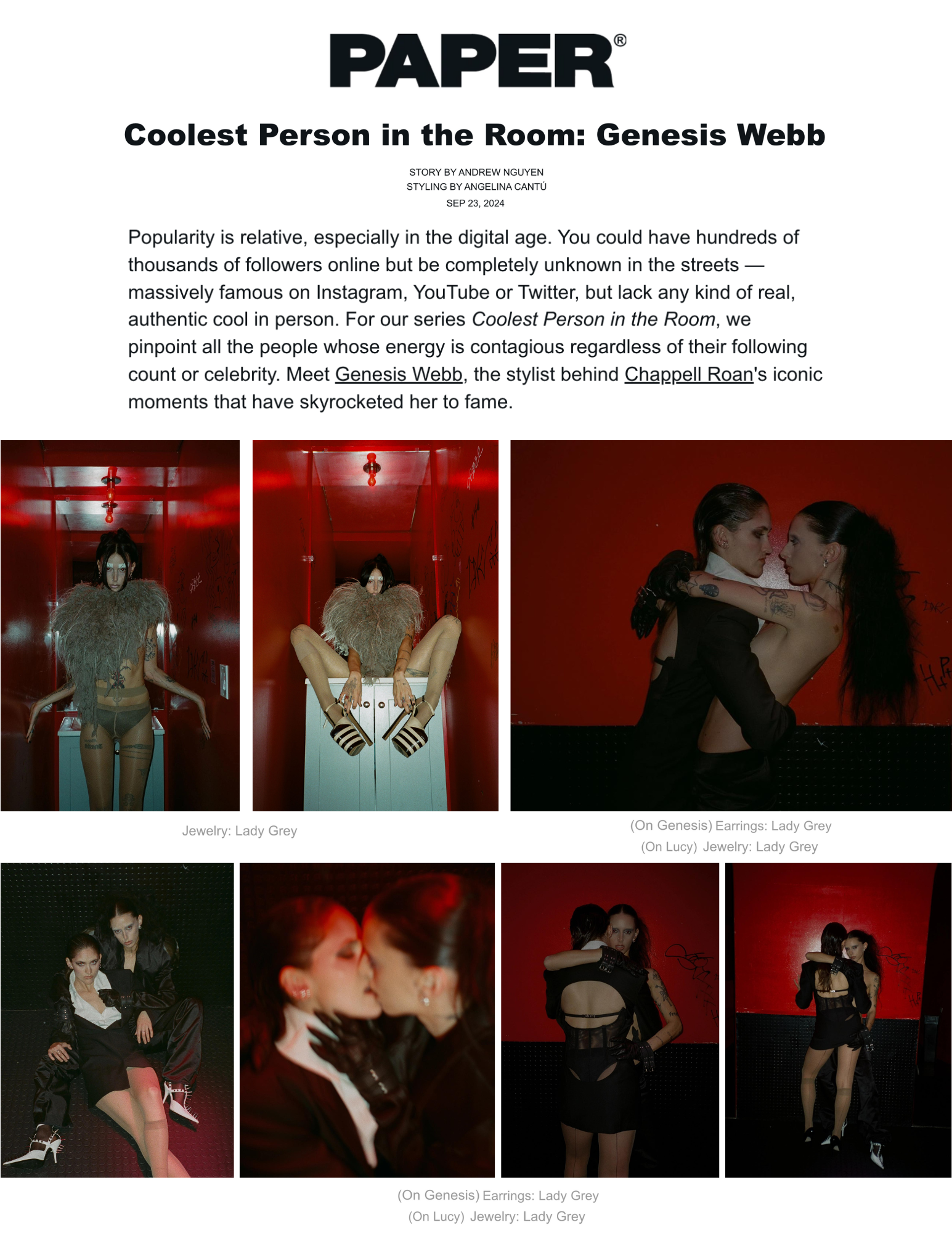 Stylist Genesis Webb Wears Lady Grey