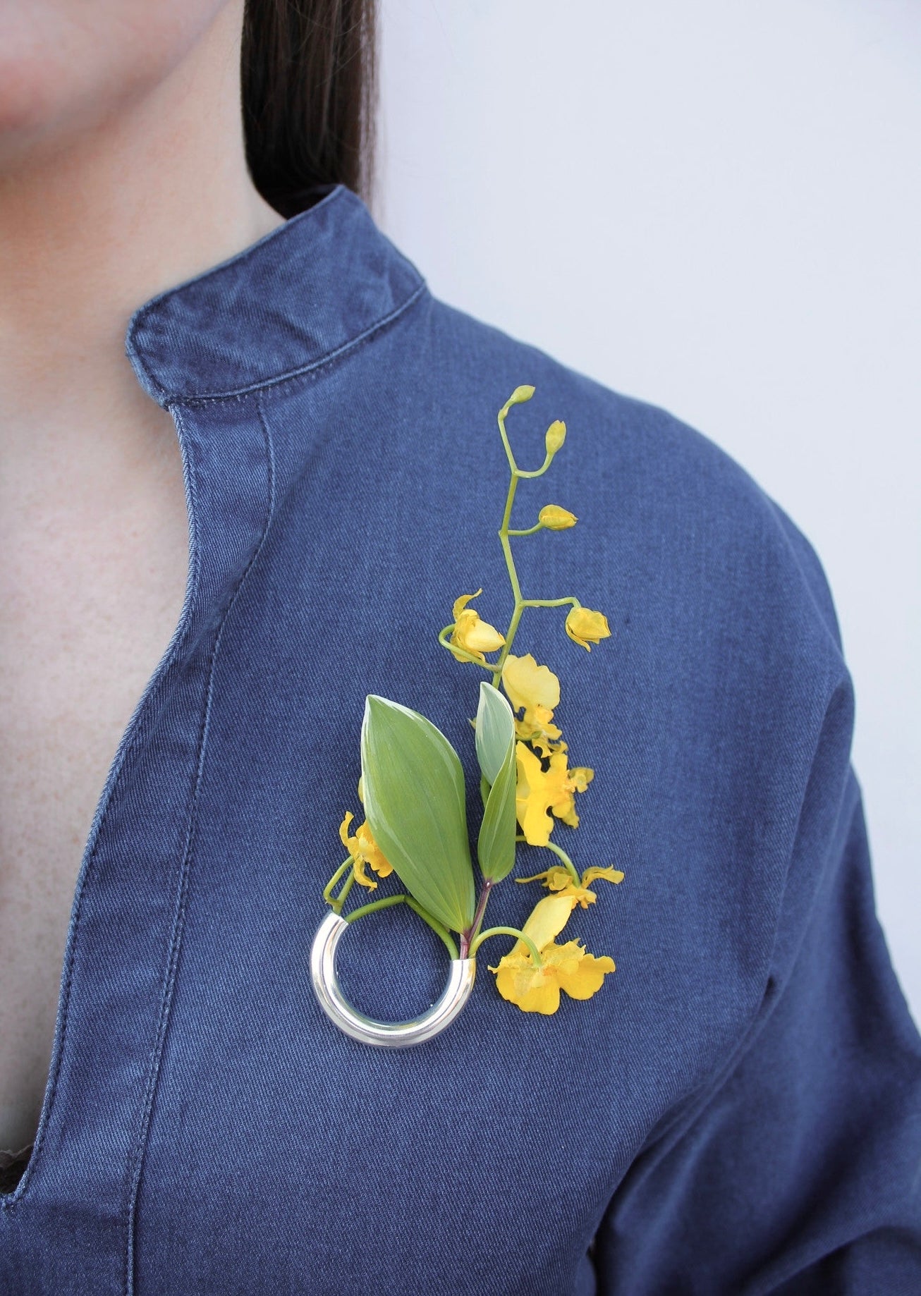 Botanical Brooch- Silver Composition 2