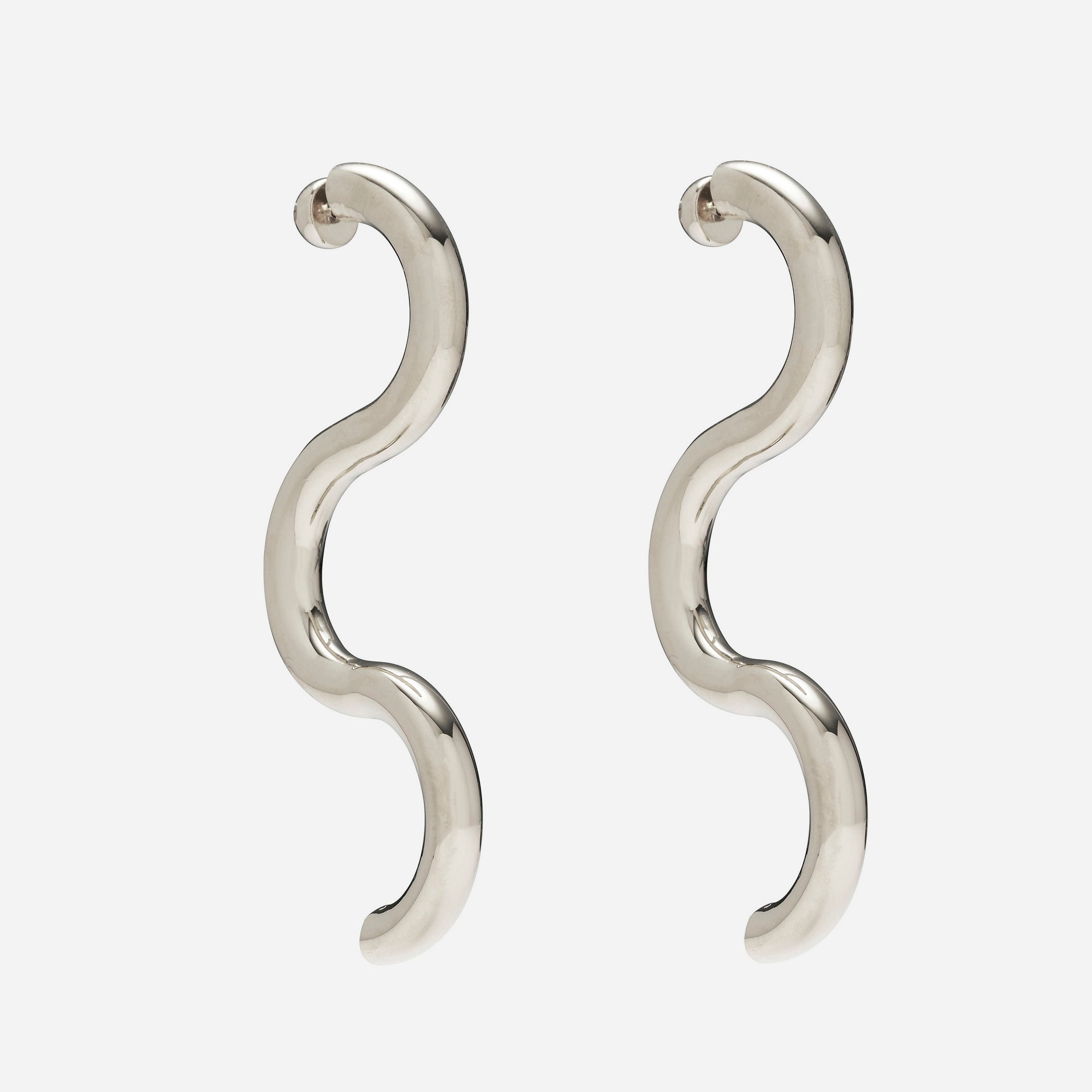 Serpentine Earrings in Silver