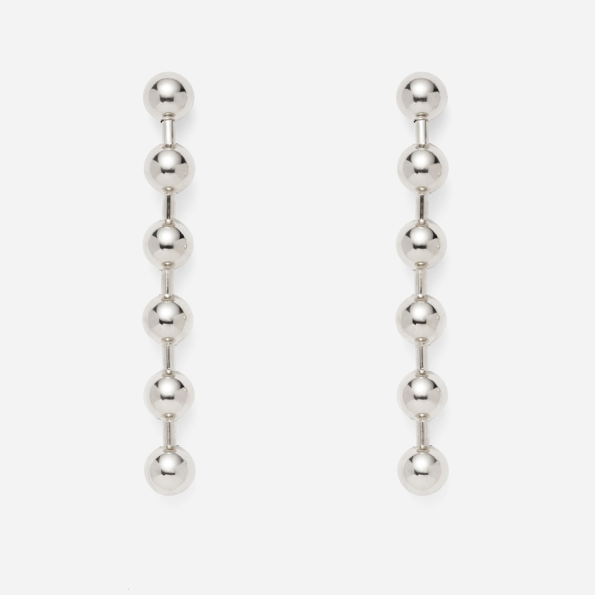 Ball Chain Earrings in Silver - Main Image