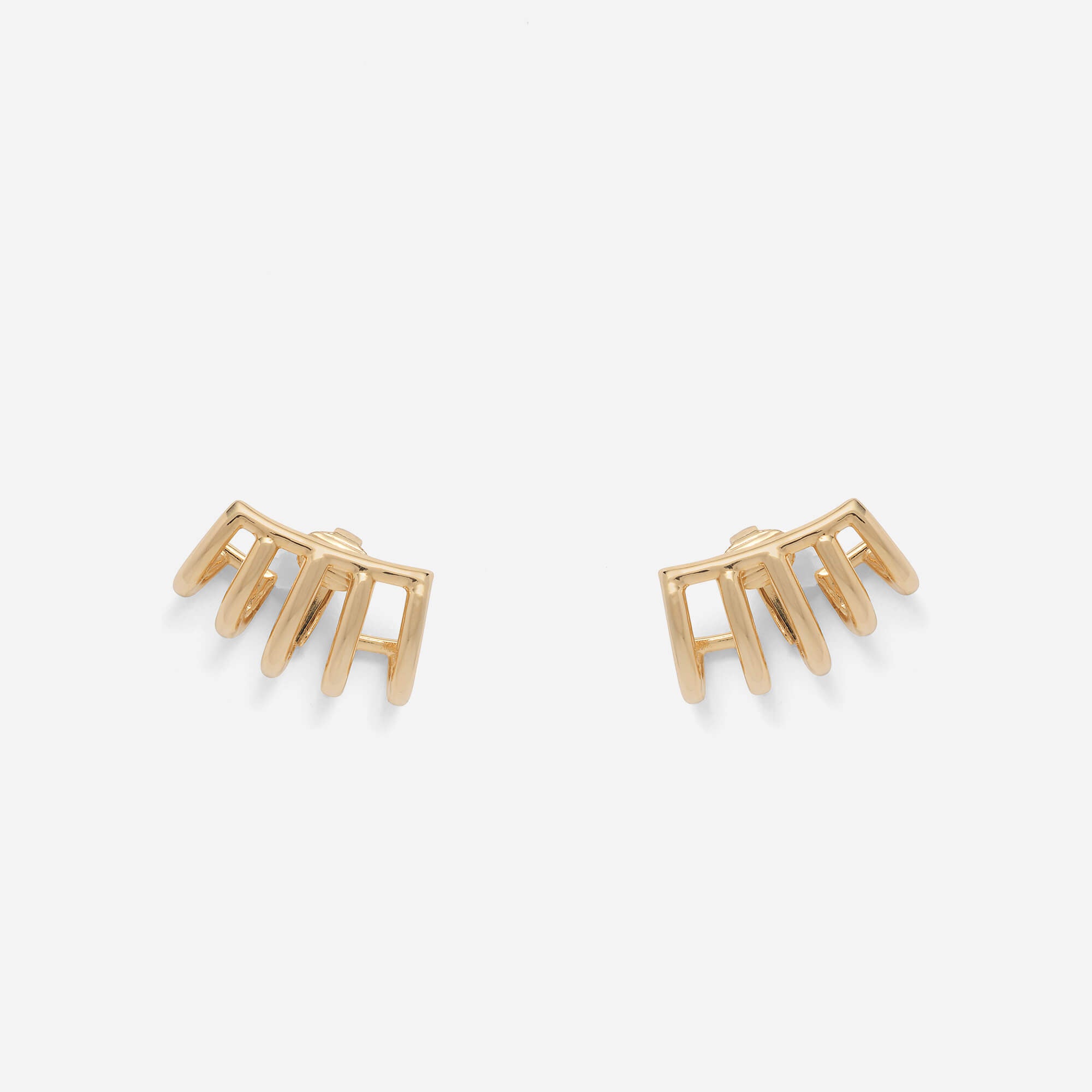 Cage Clip-On Earrings in Gold