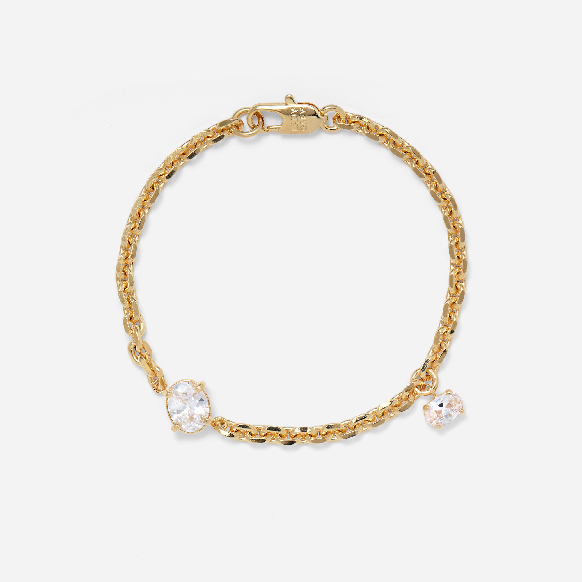 Crystal Tilt Bracelet in Gold