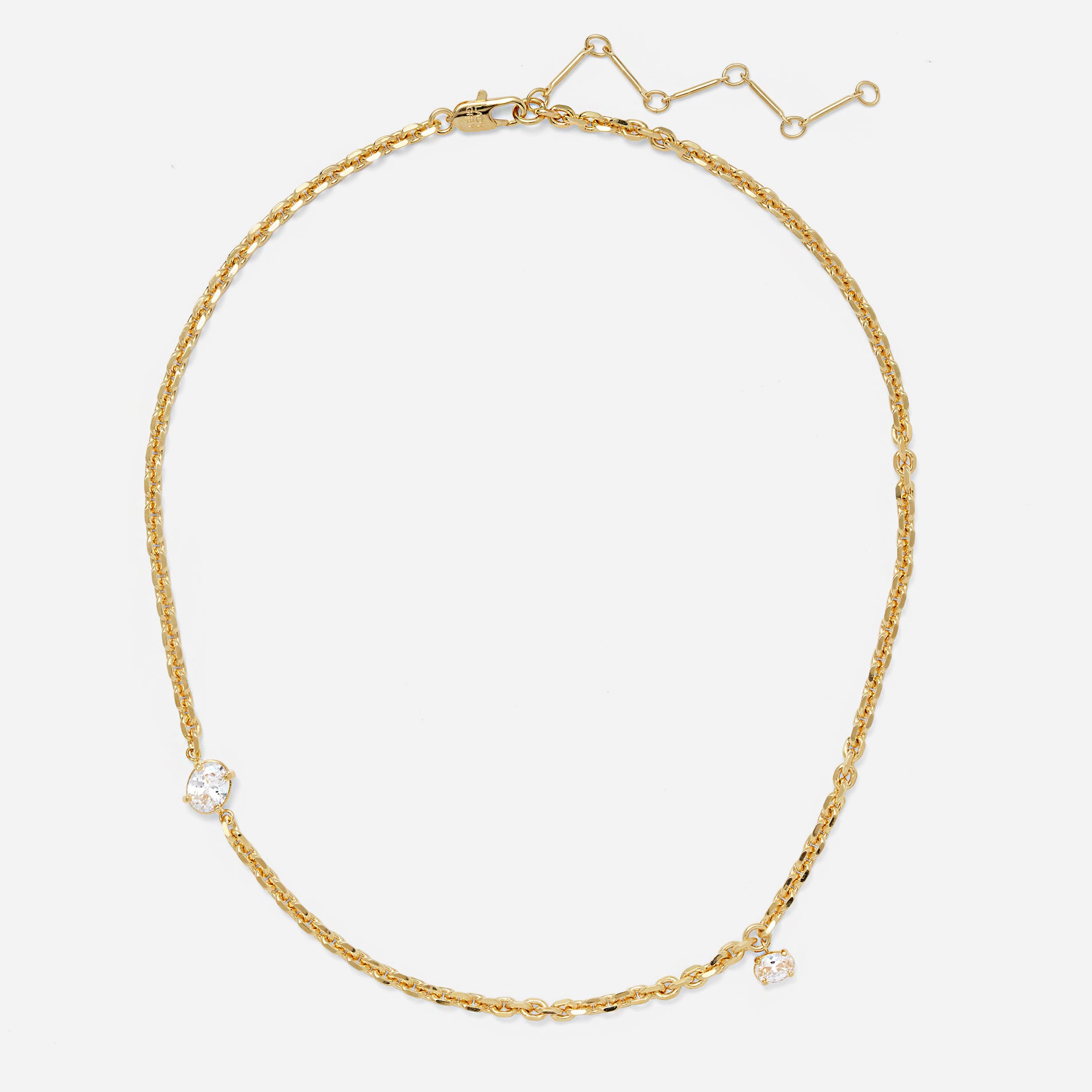 Crystal Tilt Necklace in Gold