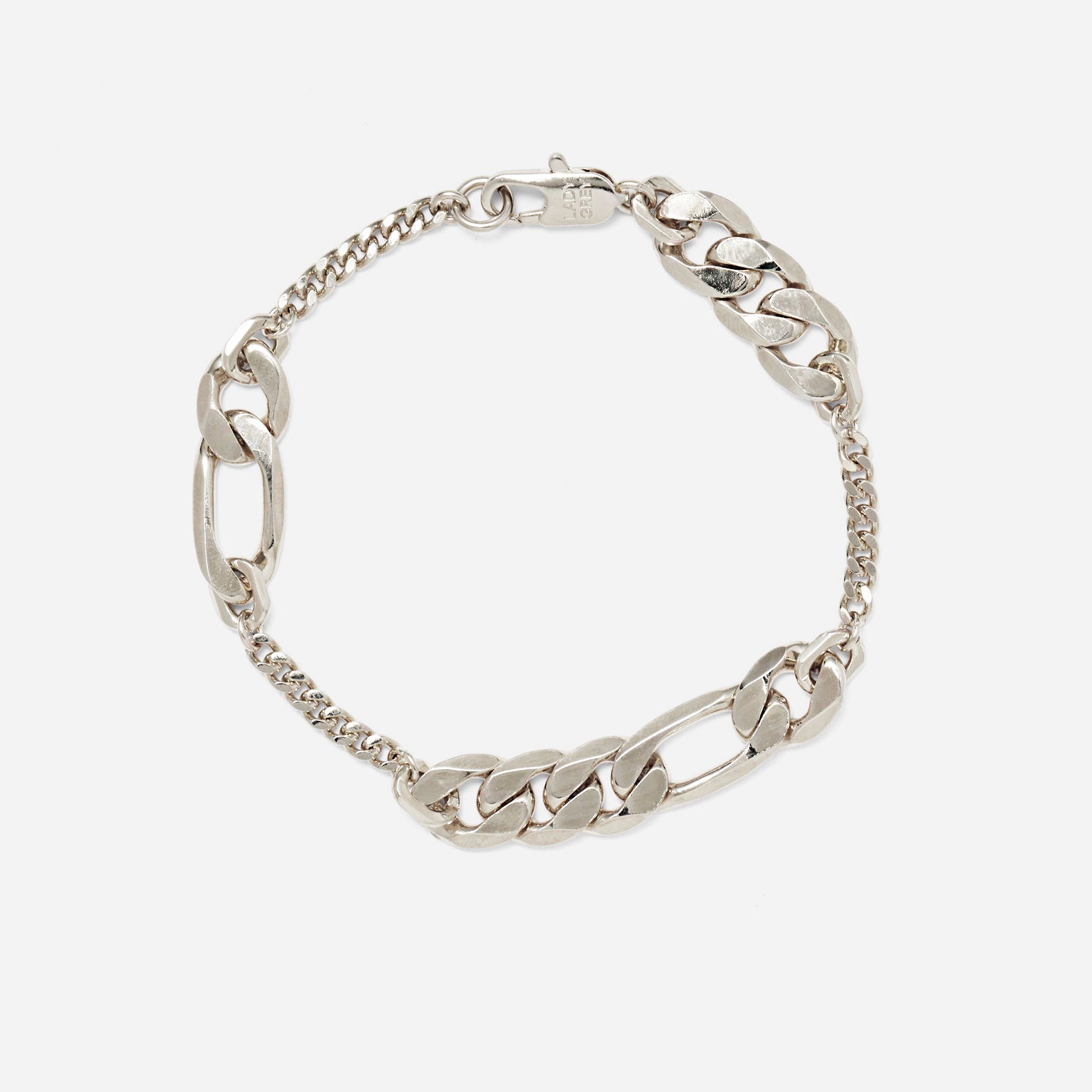Large Trace Bracelet in Silver