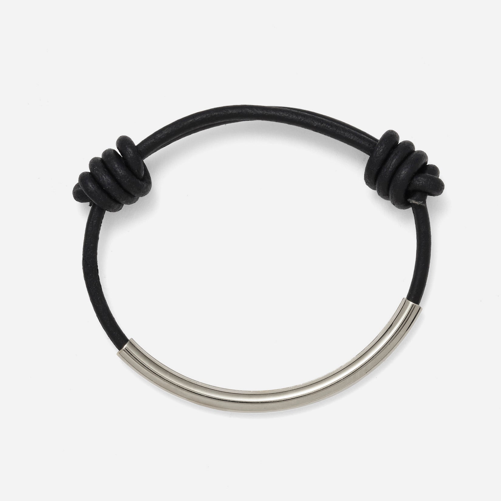Leather Bond Bracelet in Silver