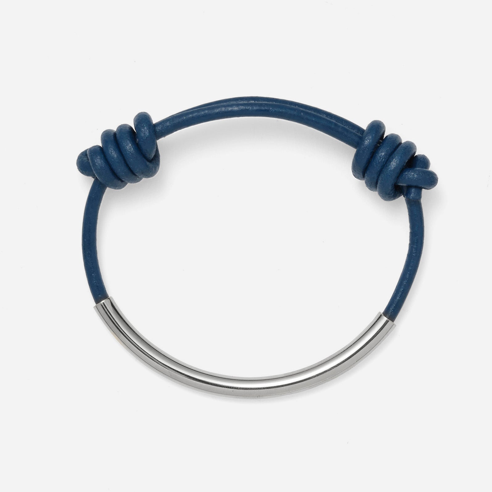 Leather Bond Bracelet in Silver