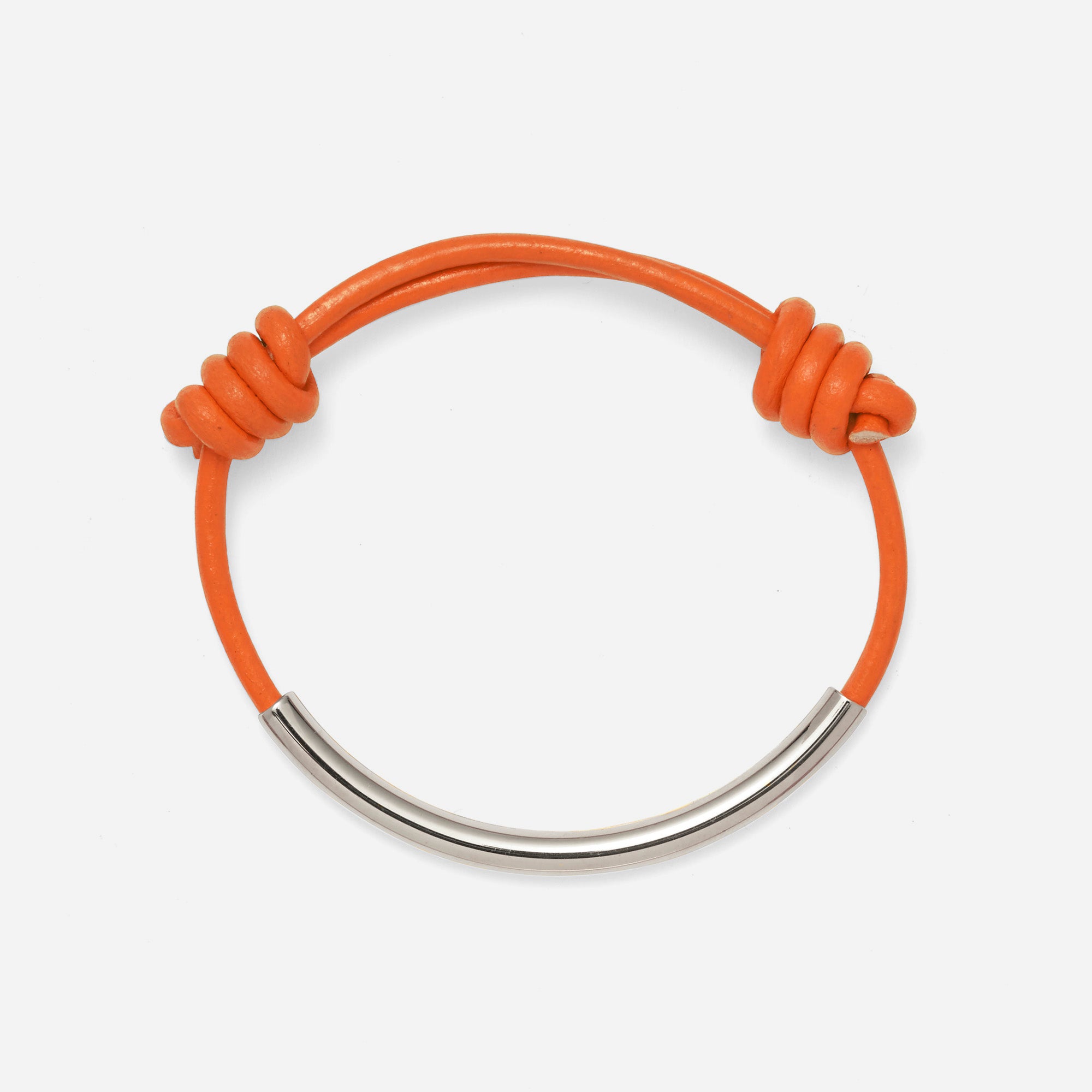 Leather Bond Bracelet in Silver