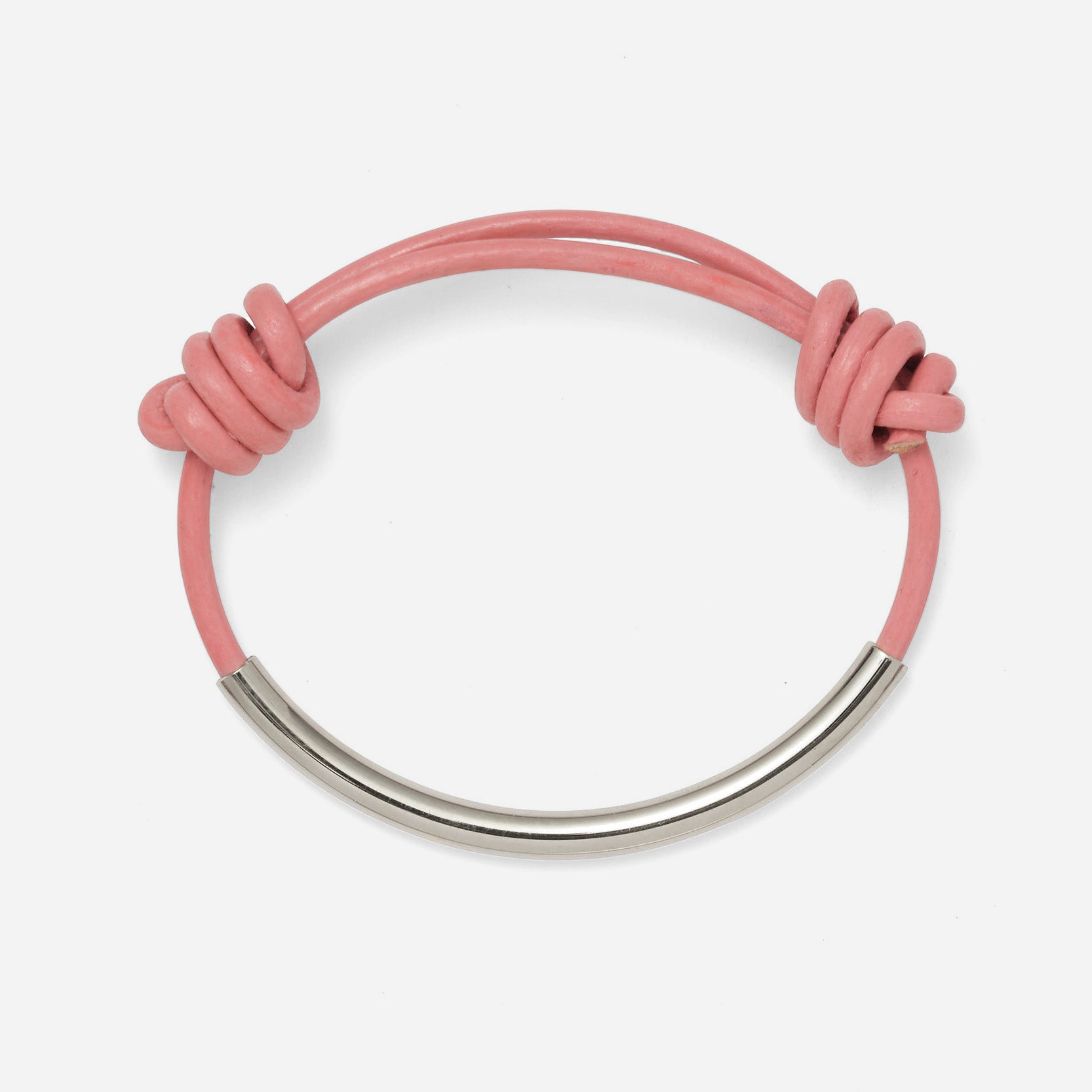 Leather Bond Bracelet in Silver