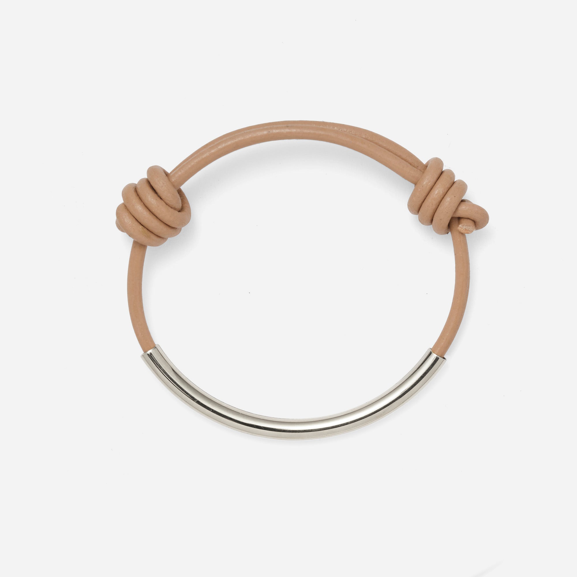 Leather Bond Bracelet in Silver