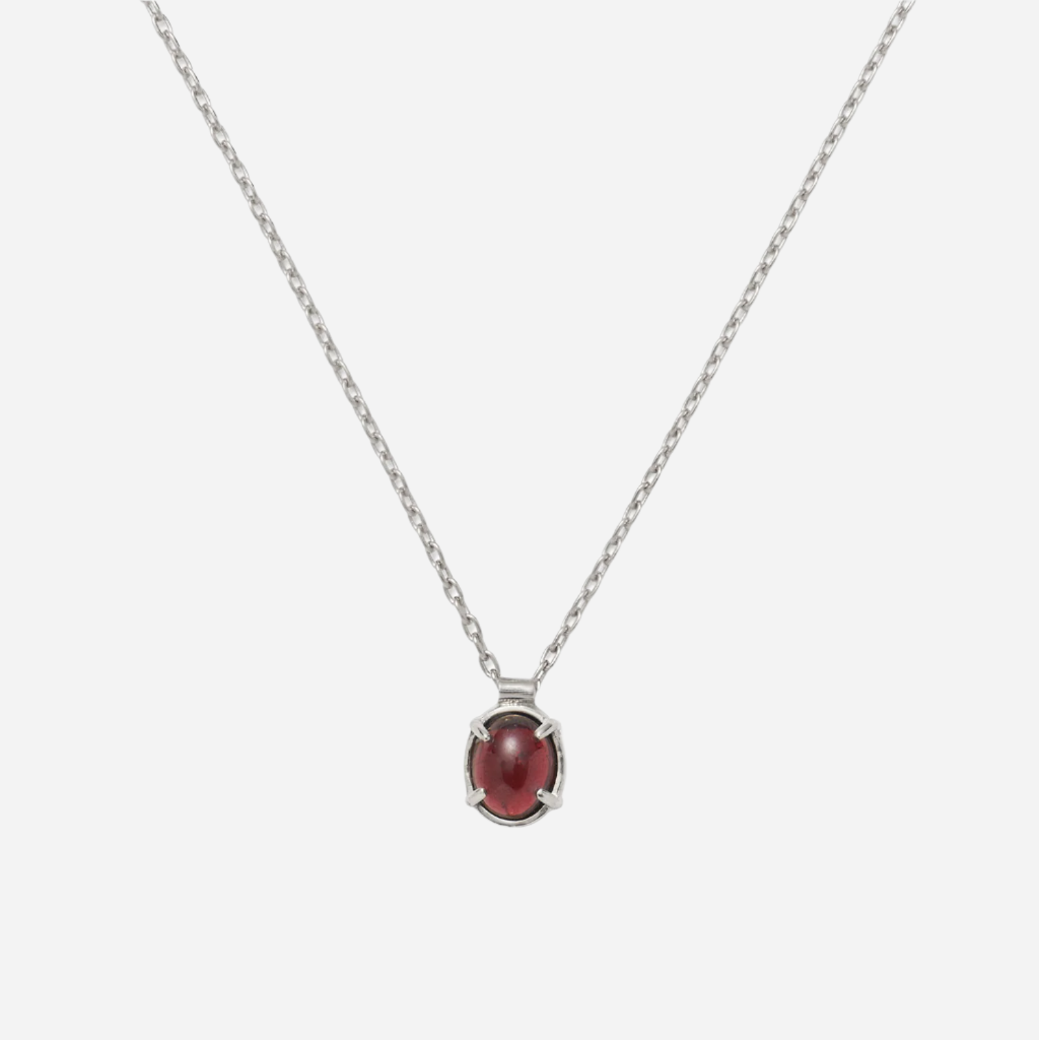 Mini Garnet Pendant in Silver
