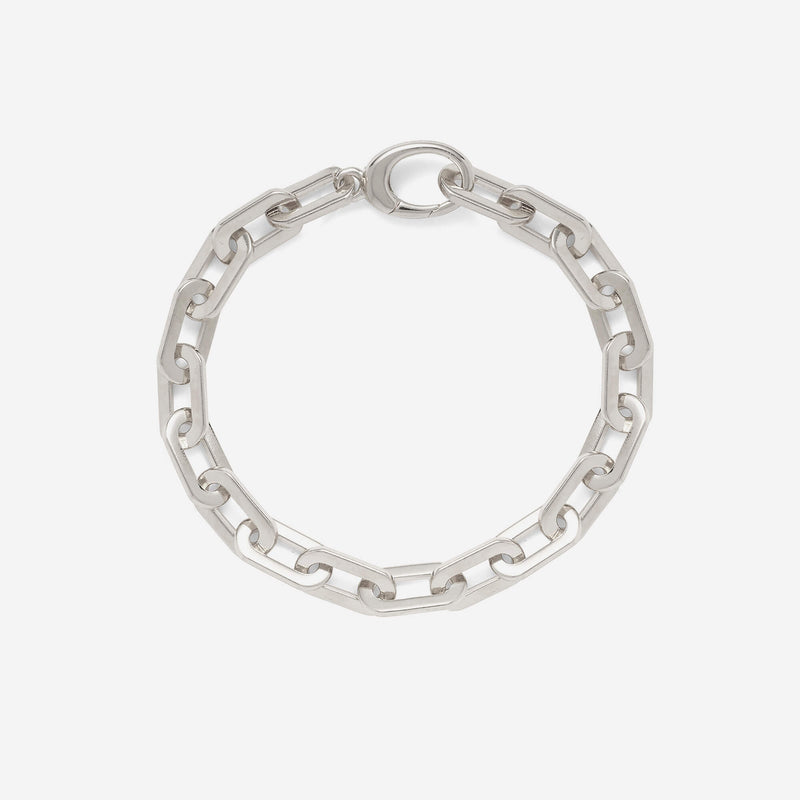 Octagon Chain Bracelet in Silver
