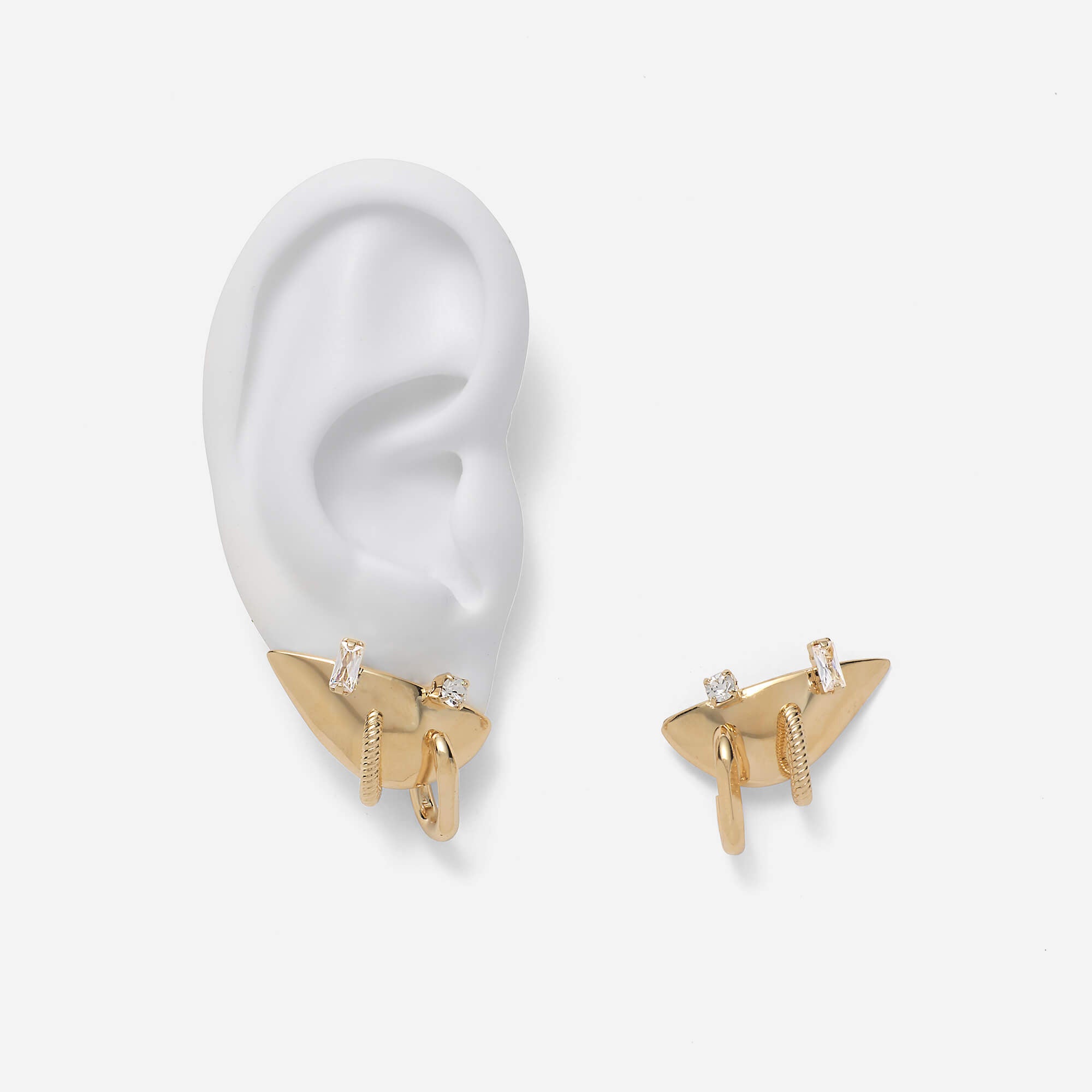 Pierced Lobe Earrings in Gold