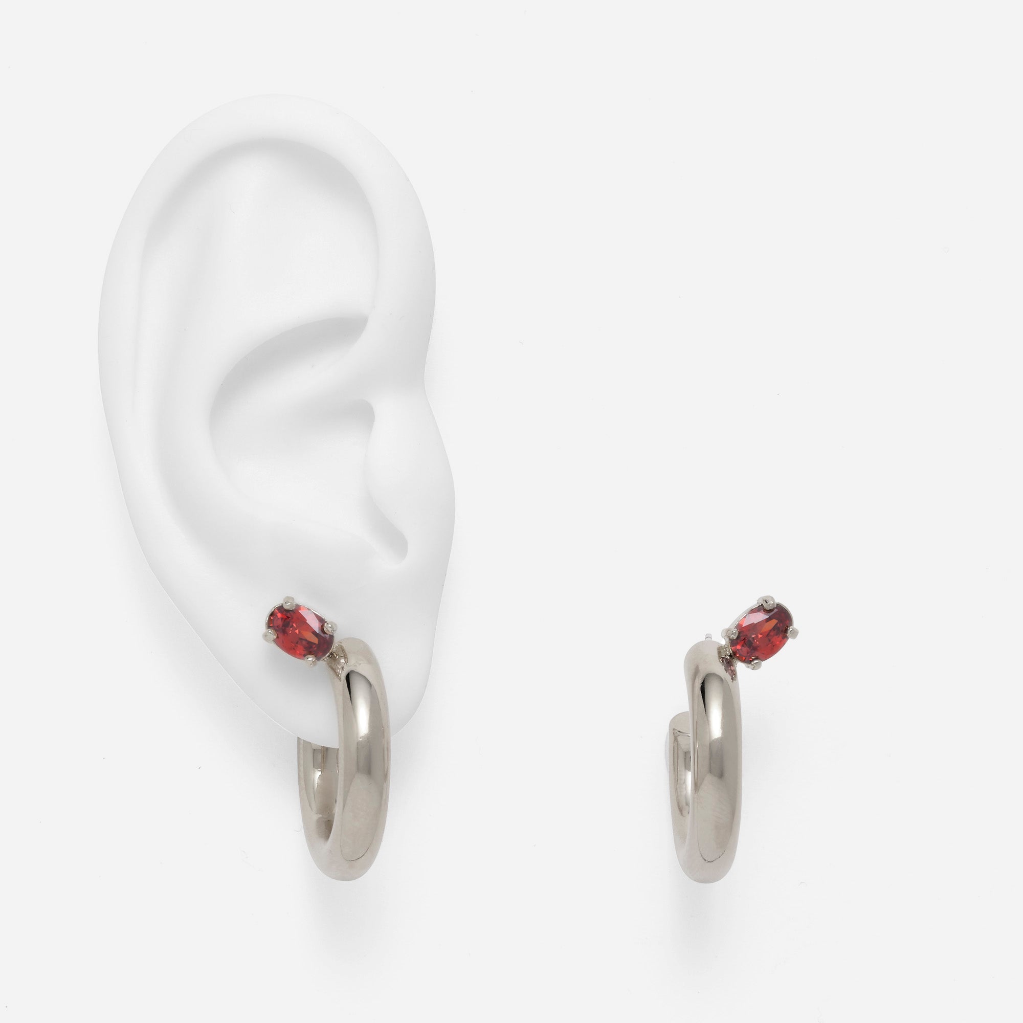 Tilt Hoops in Silver