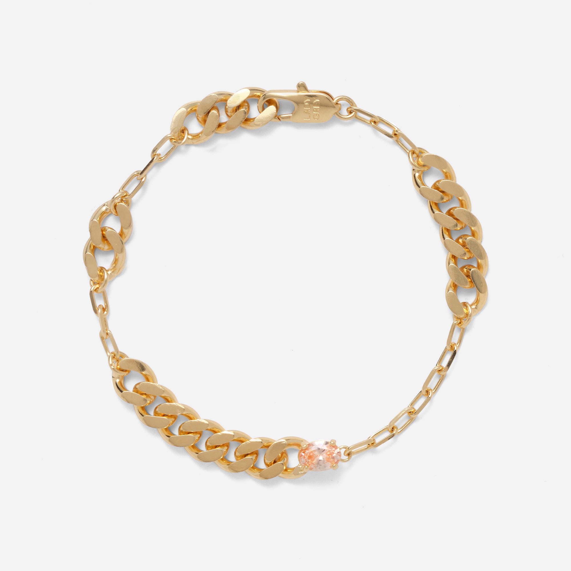 Trace Bracelet with Zircon in Gold