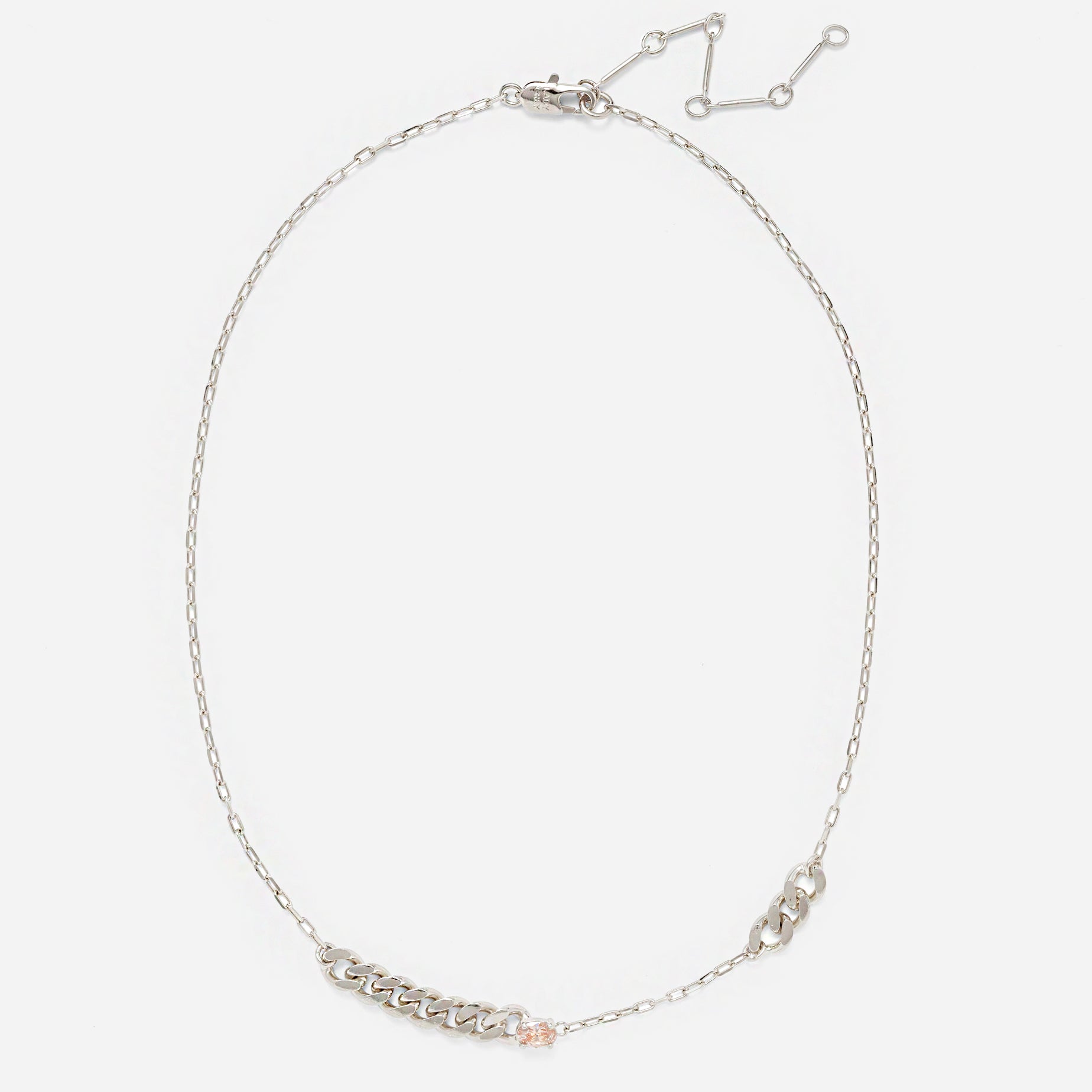 Trace Necklace with Zircon in Silver
