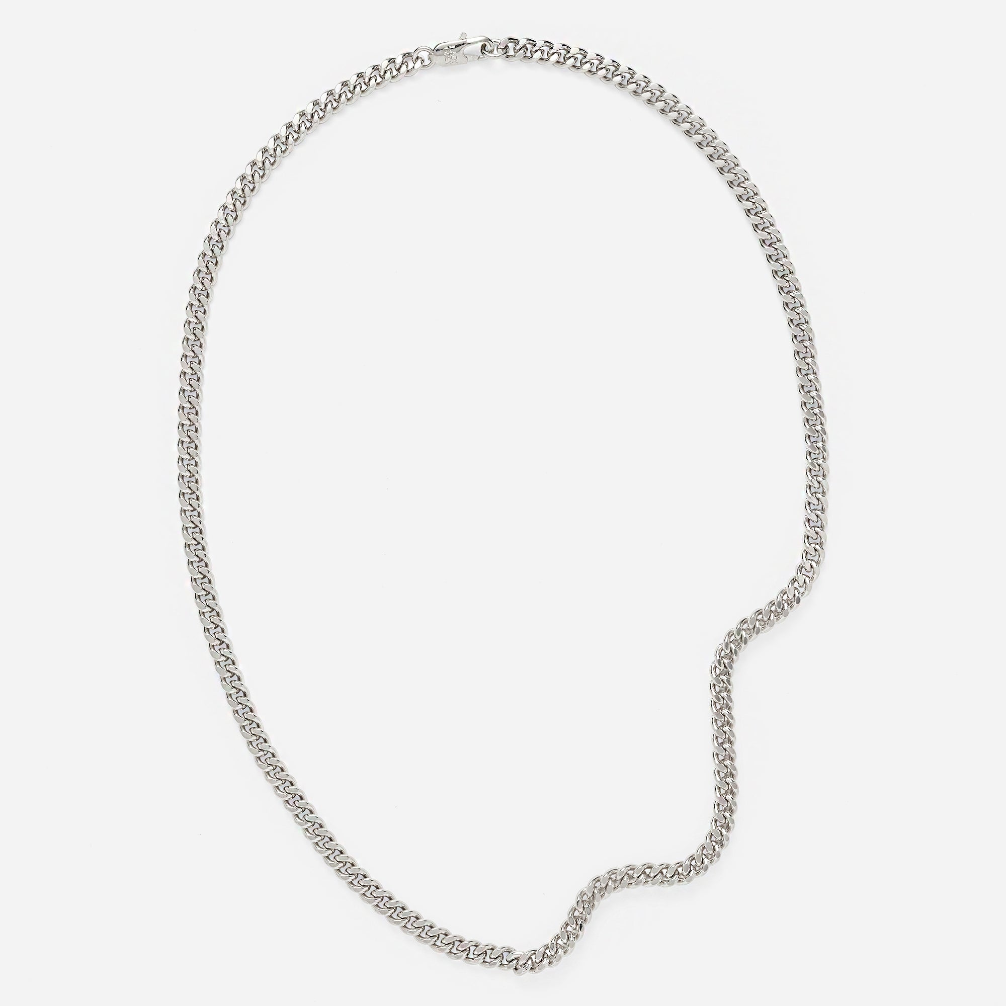 Wave Chain Necklace in Silver