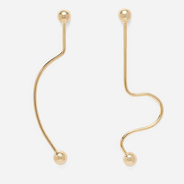XL Barbell Earrings in Gold