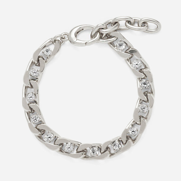 XL Crystal Chain Bracelet in Silver