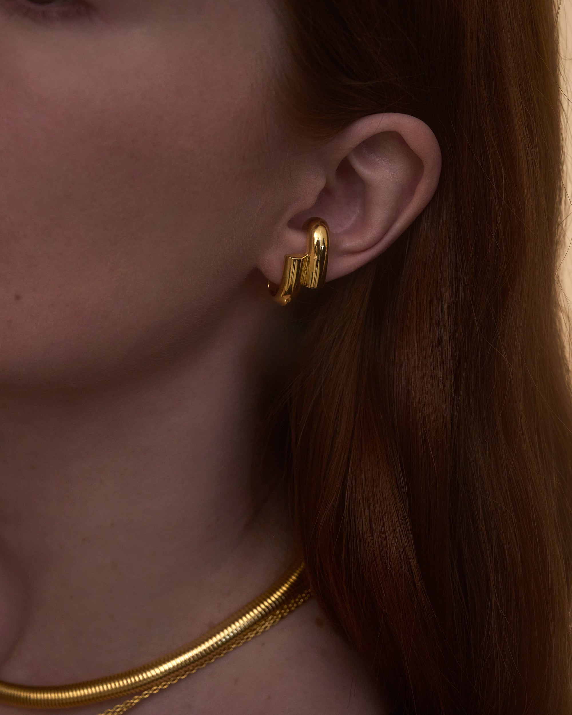 Shift Earrings in Gold