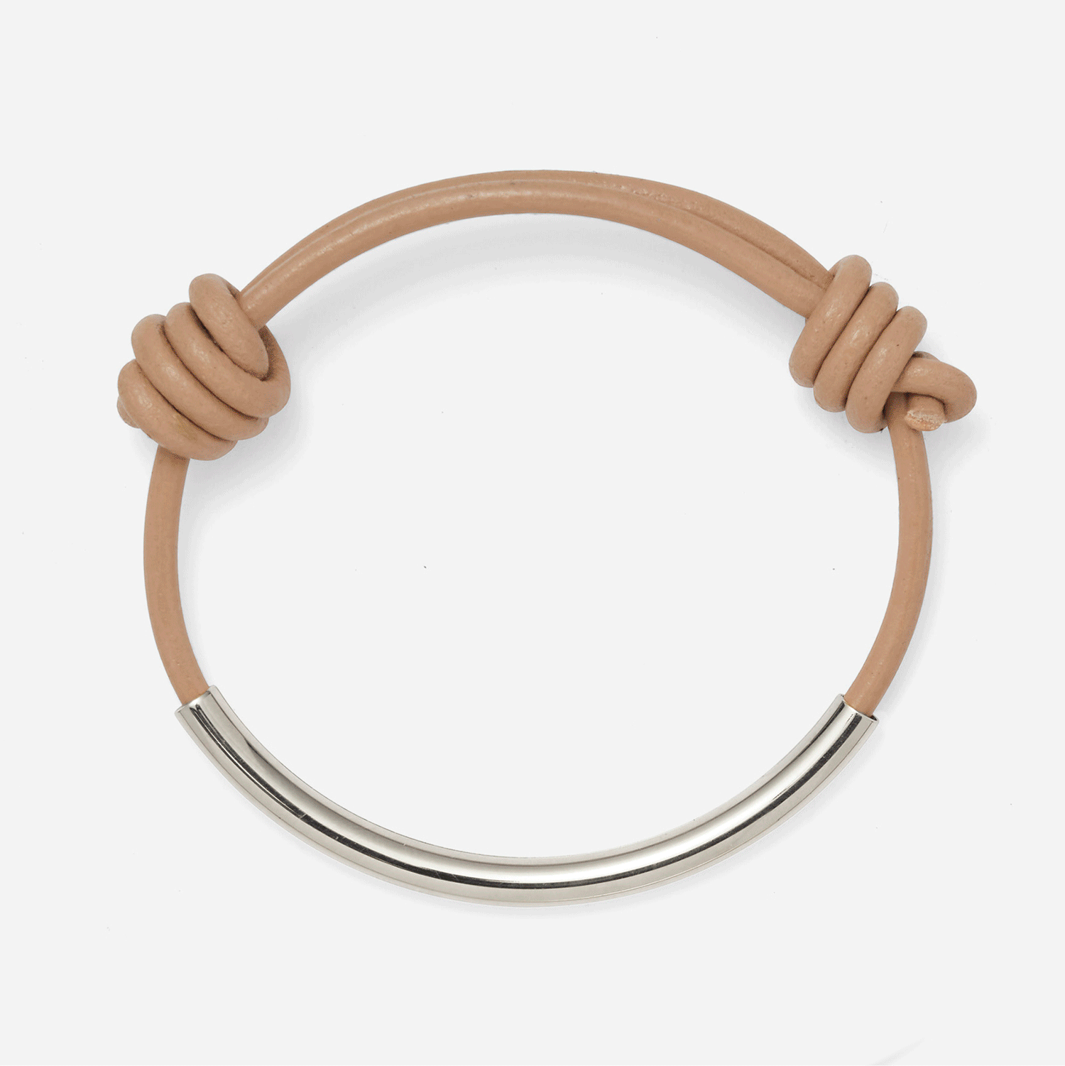 Leather Bond Bracelet in Silver