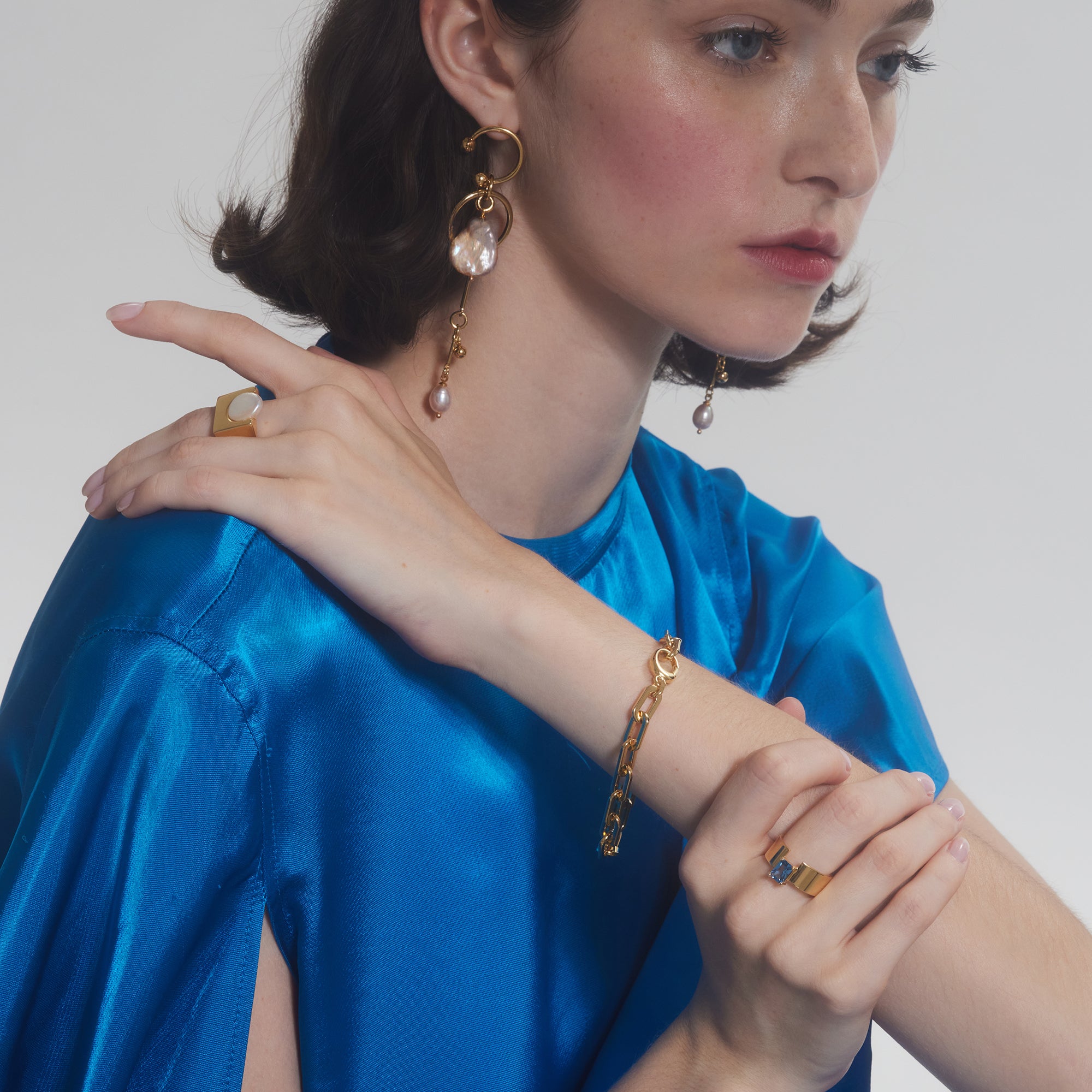 Octagon Chain Bracelet in Gold