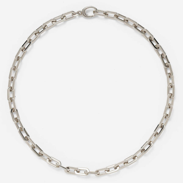 Octagon Chain Necklace in Silver