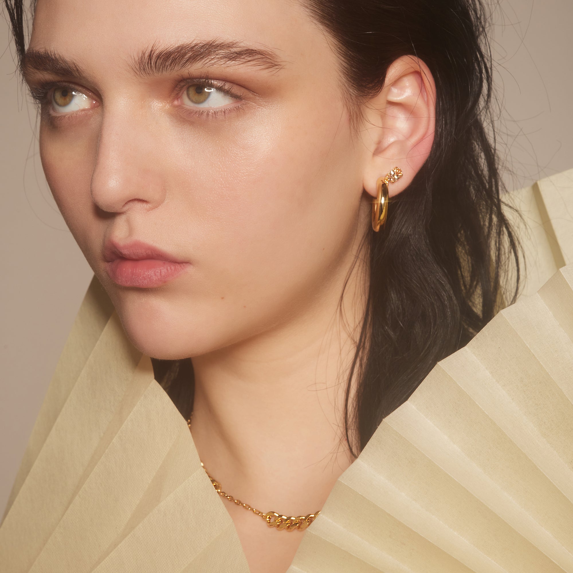 Tilt Hoops in Gold