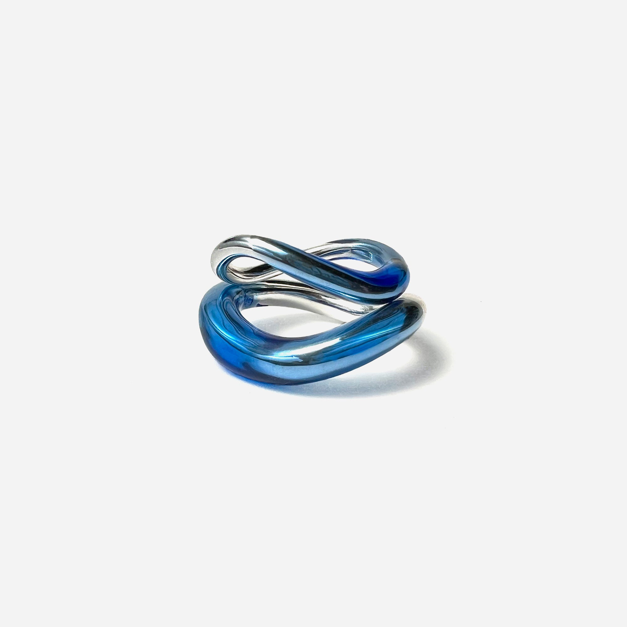 Glazed Duo Ring Set in Silver