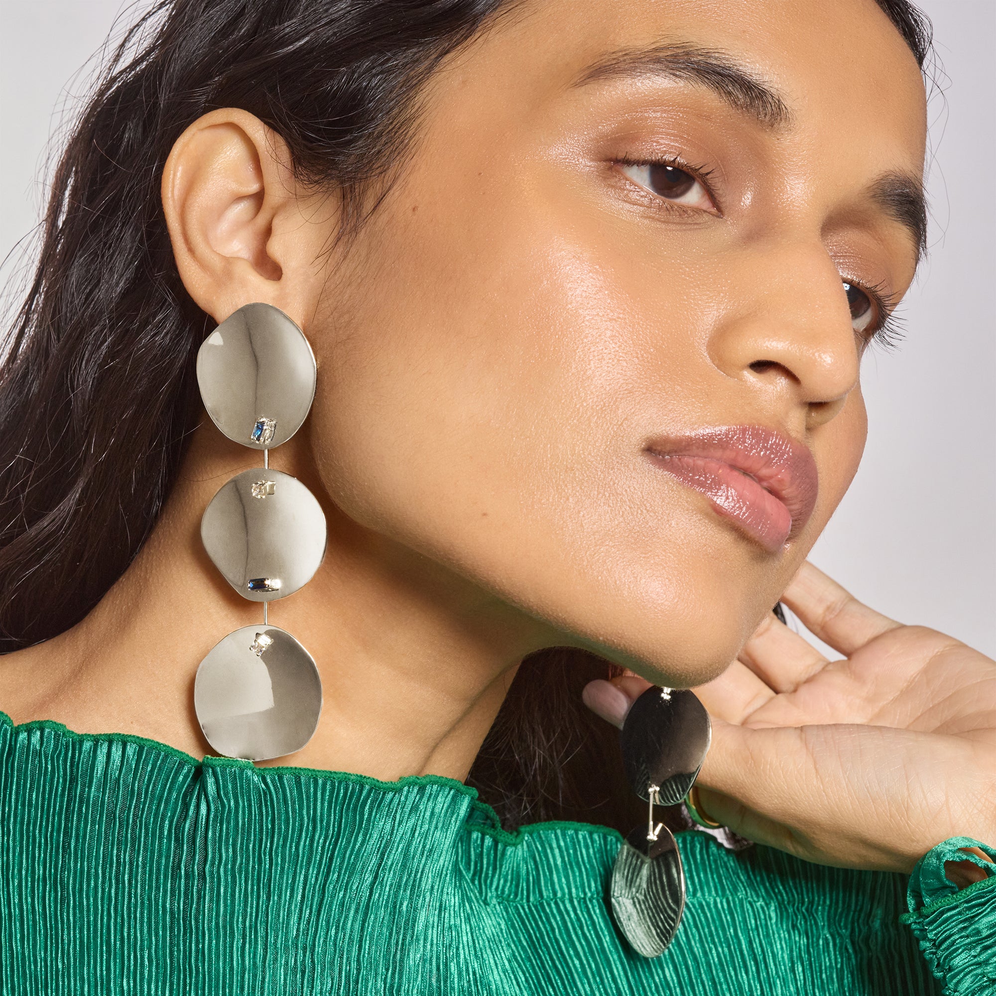 Gemma Earrings in Silver