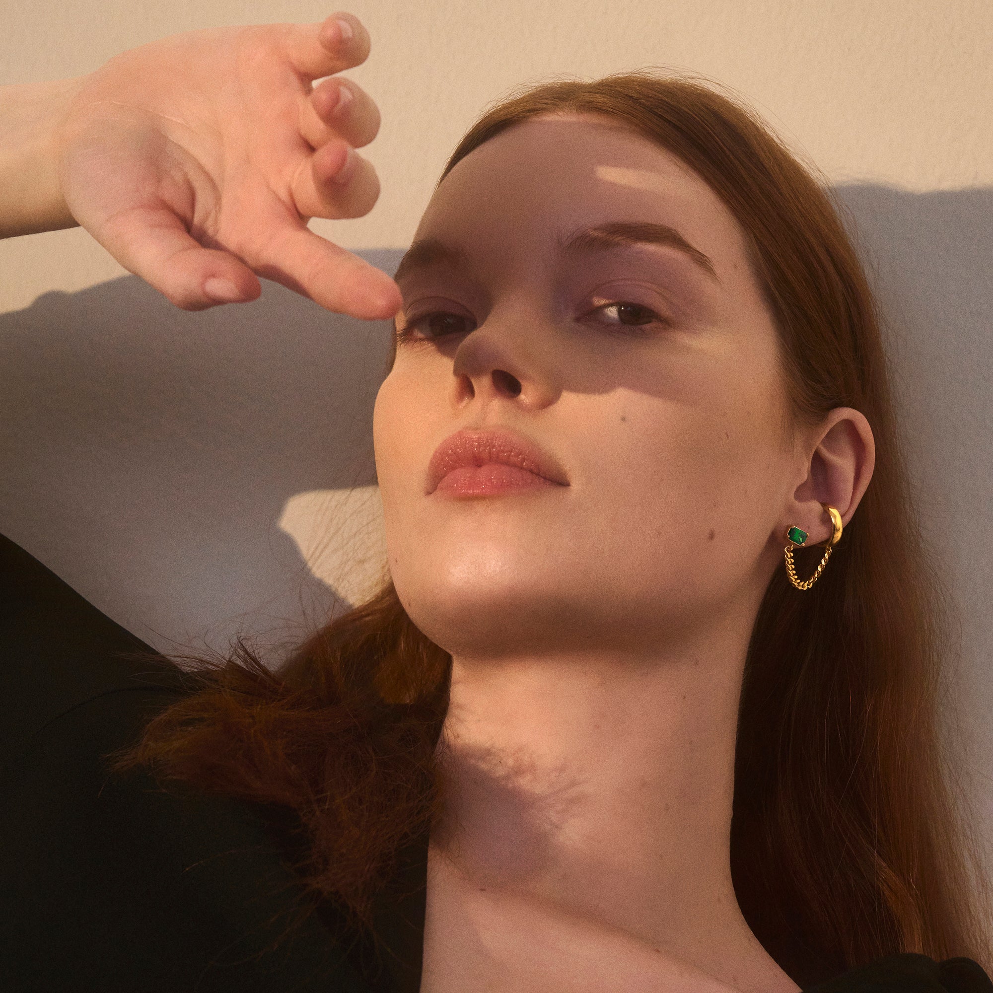 Crystal Tether Earring in Gold