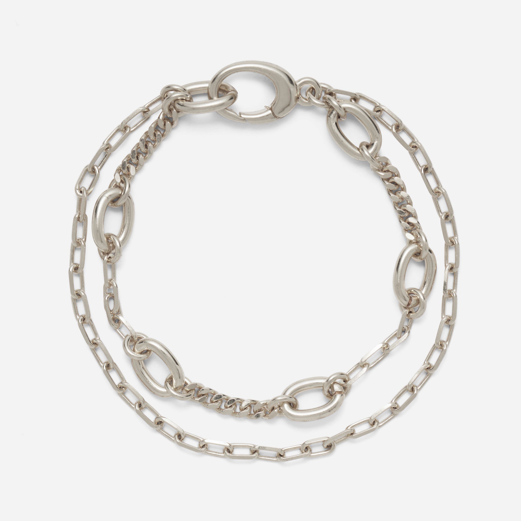 Lady Grey Dual Chain Bracelet in silver