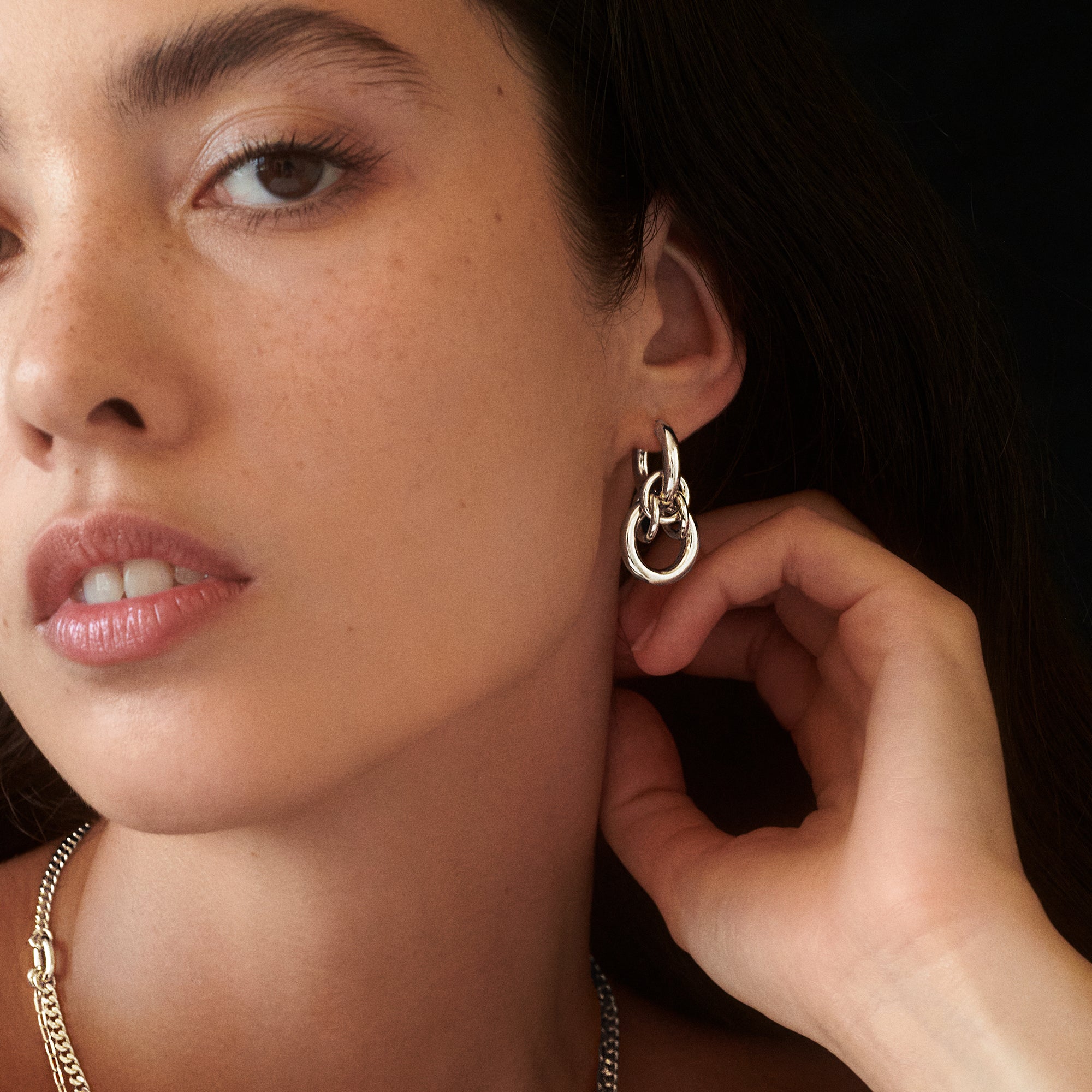 Maille Earrings in Silver