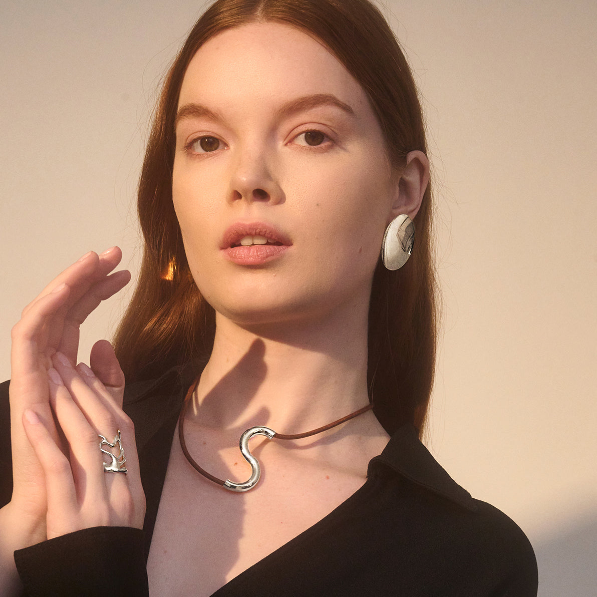 Saucer Earrings in Silver