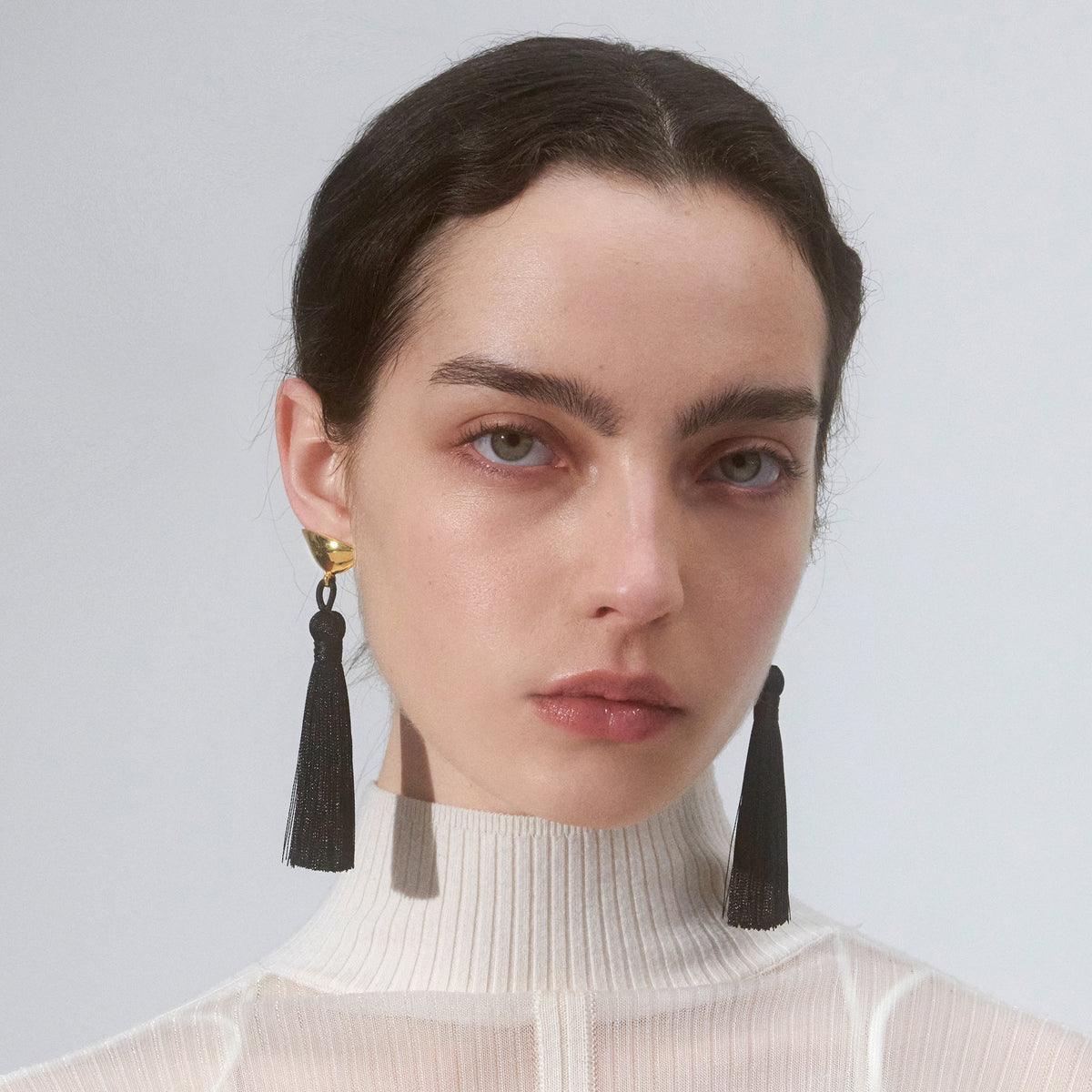 Tassel Lobe Earrings in Gold