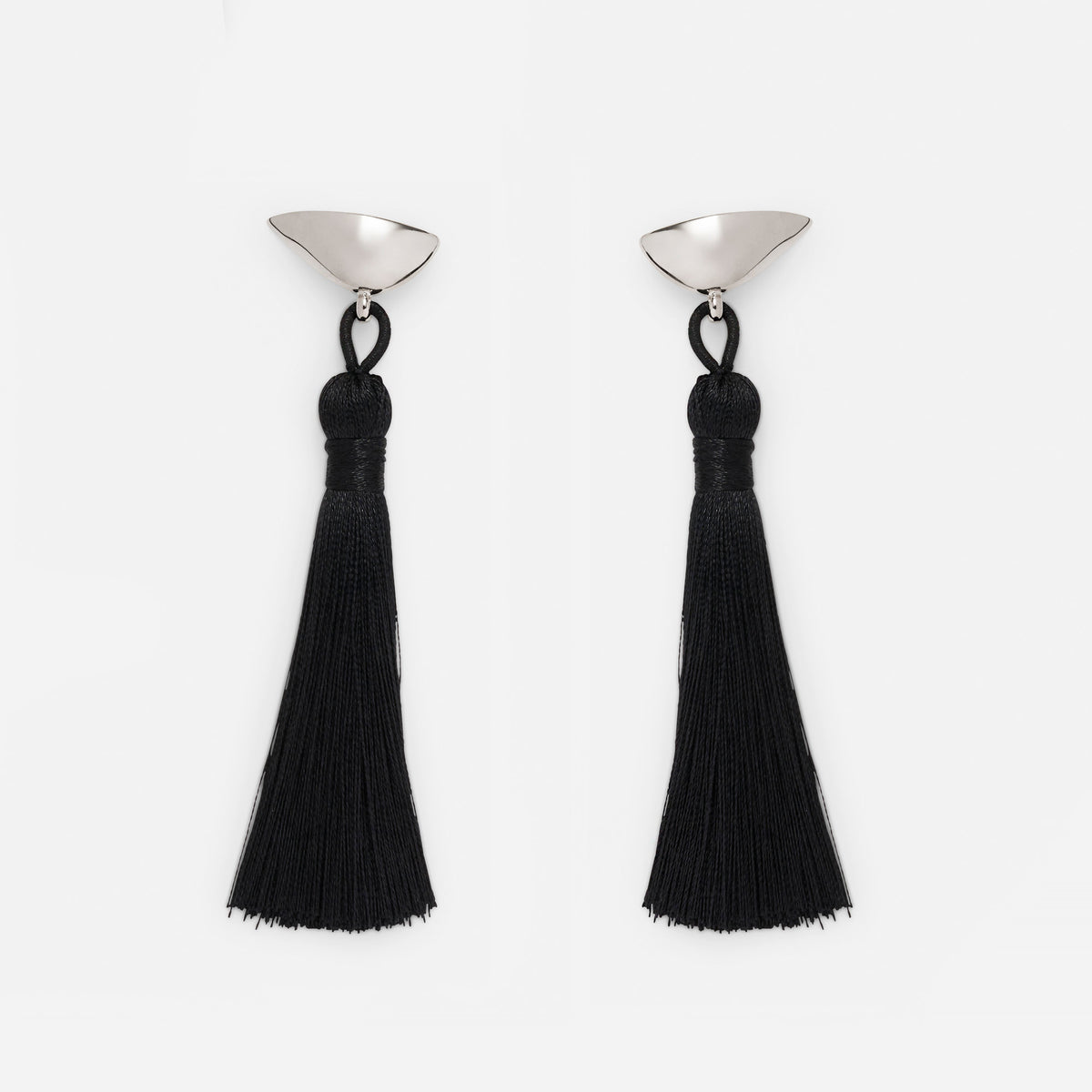 Tassel Lobe Earrings in Silver