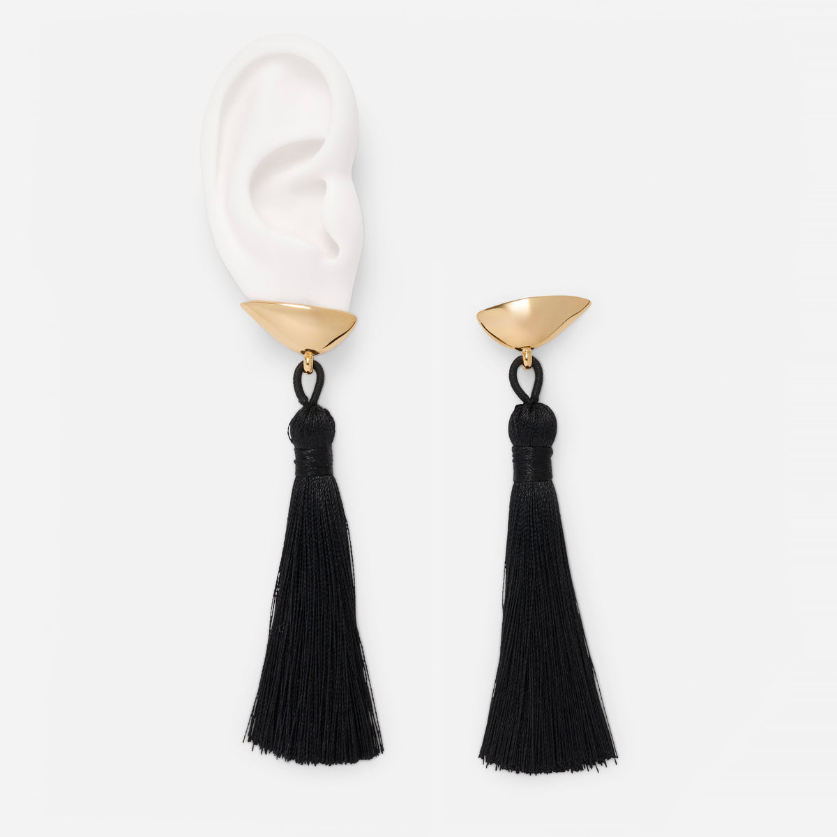 Tassel Lobe Earrings in Gold