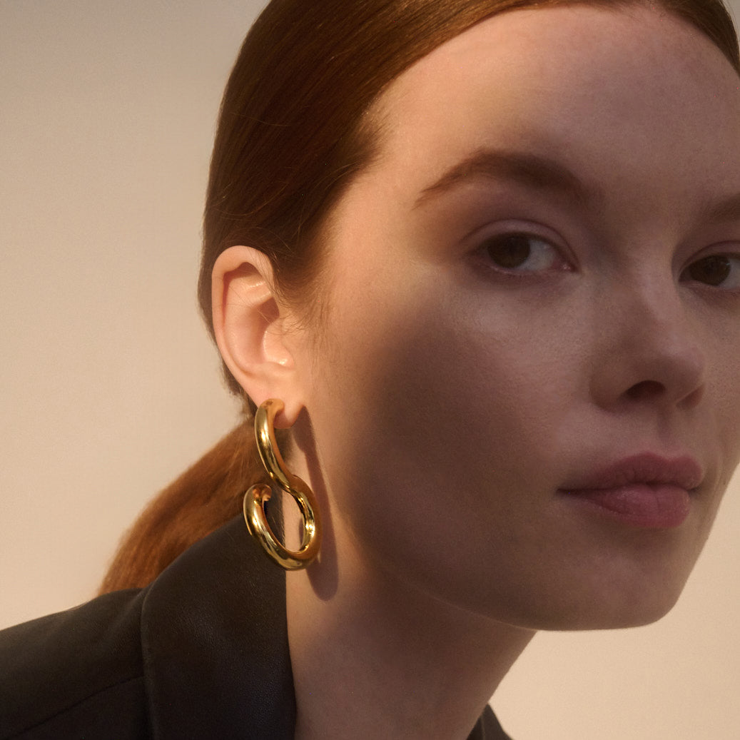 Whirl Earrings in Gold