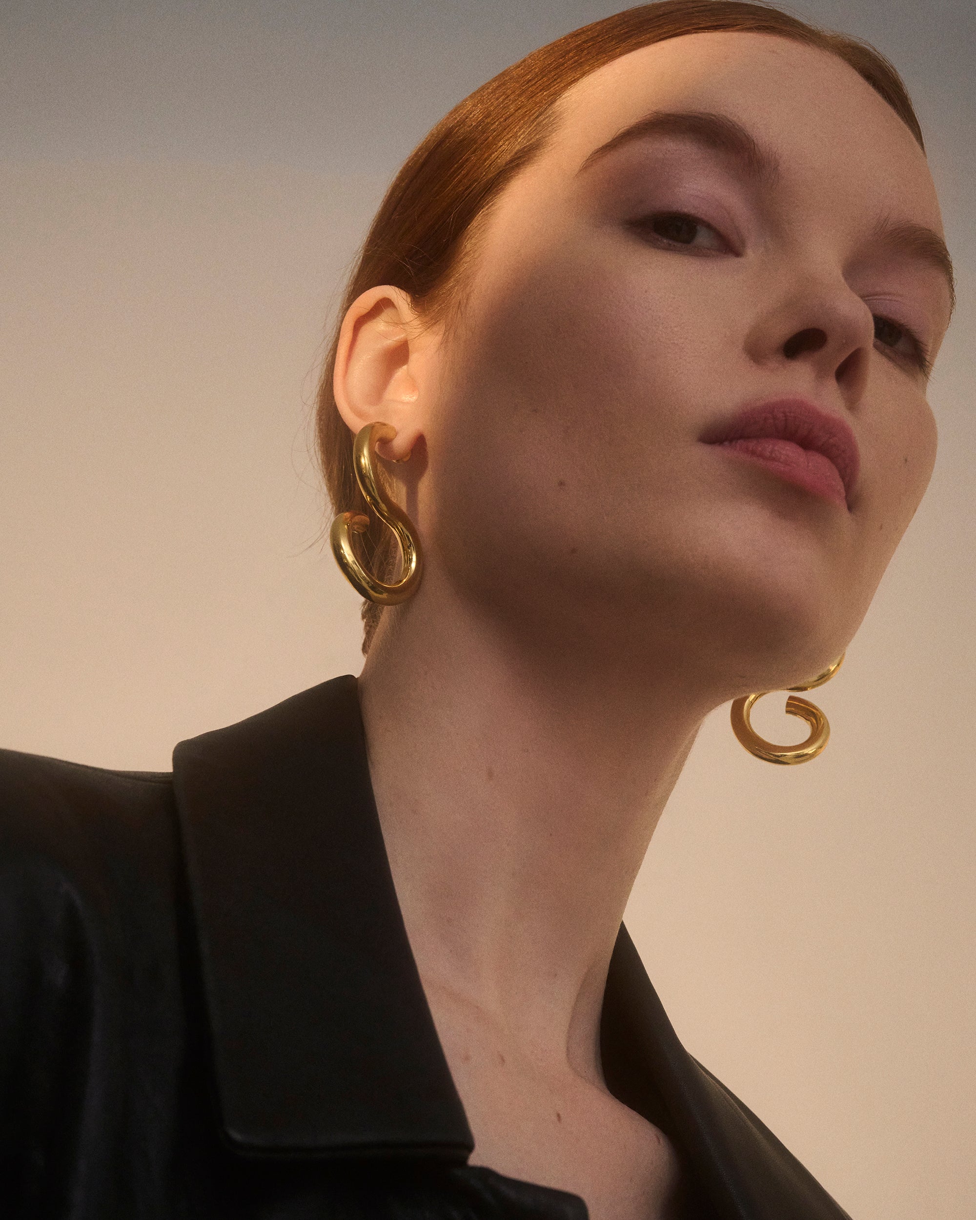 Whirl Earrings in Gold