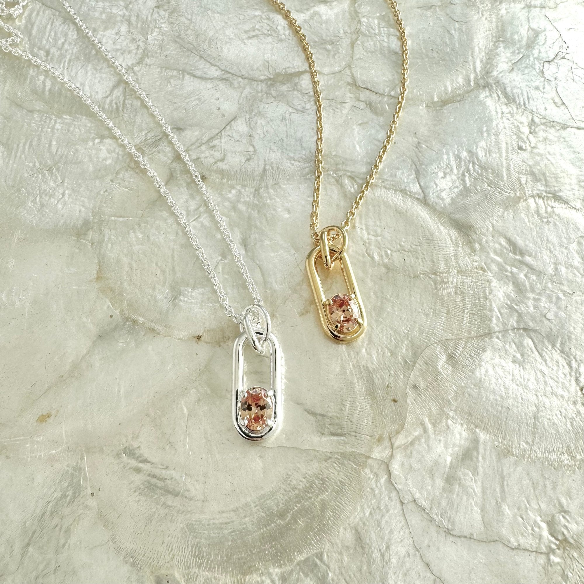 Gem Link Necklace in Silver