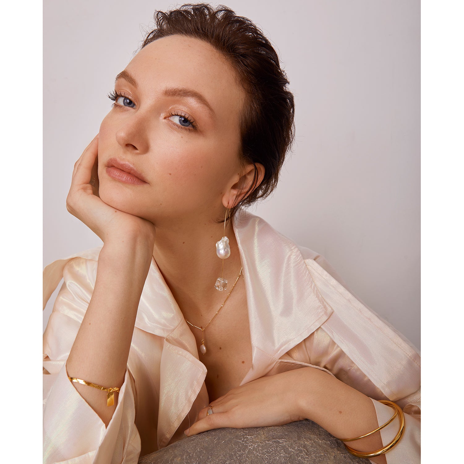 Hail Earring in Rhodium