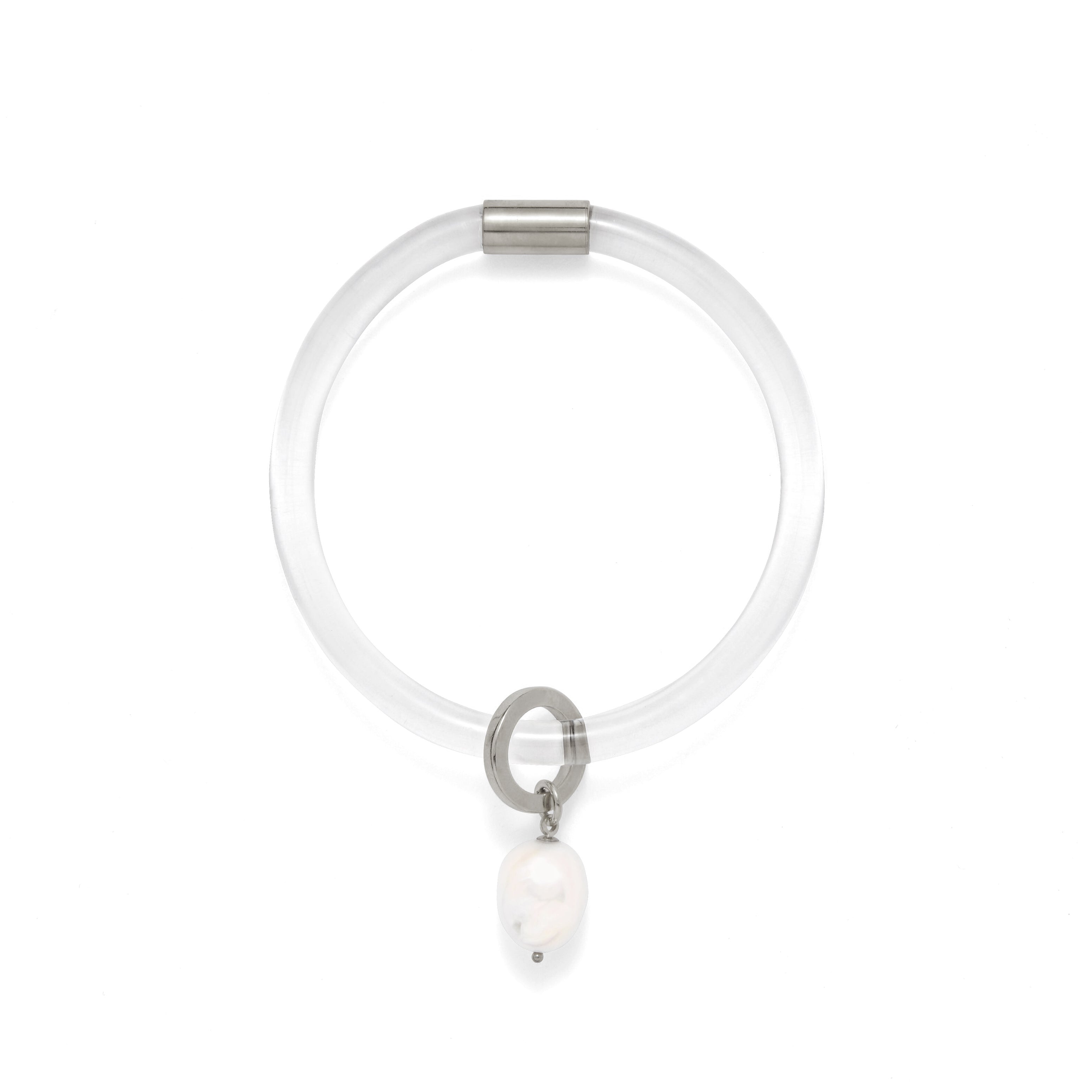 Lady Grey Jewelry Drift Bangle in Rhodium