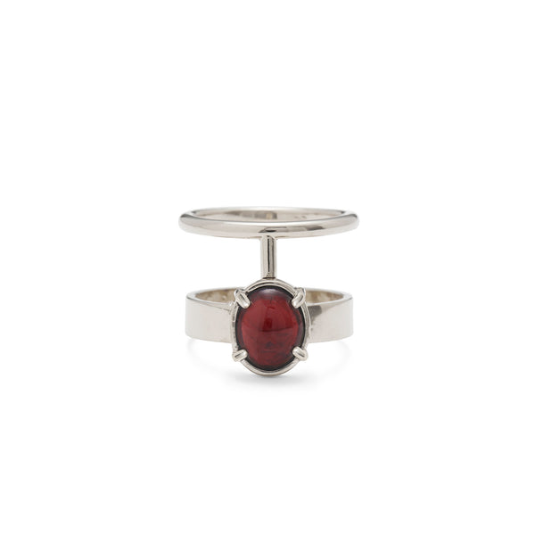Garnet Division Ring in Silver