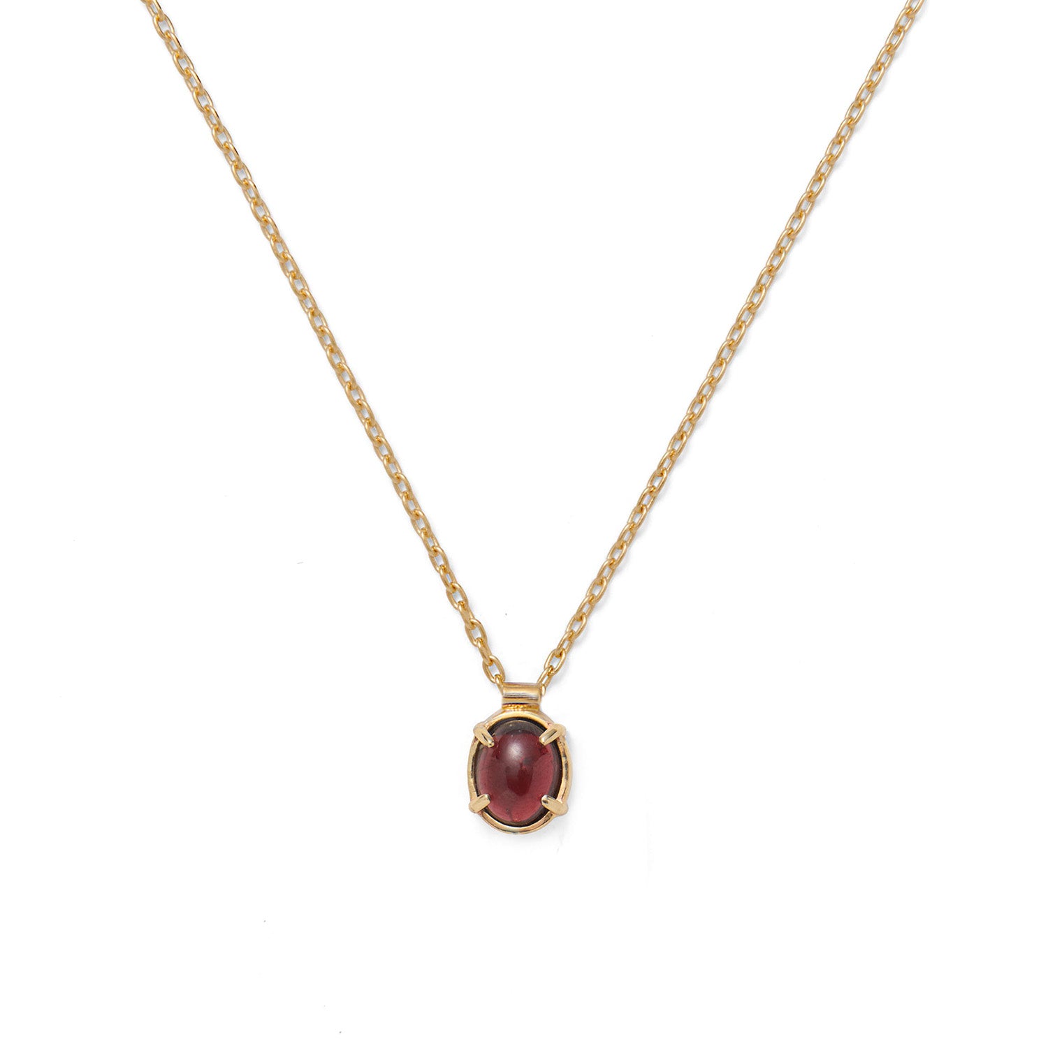 Mini Garnet Pendant in Gold