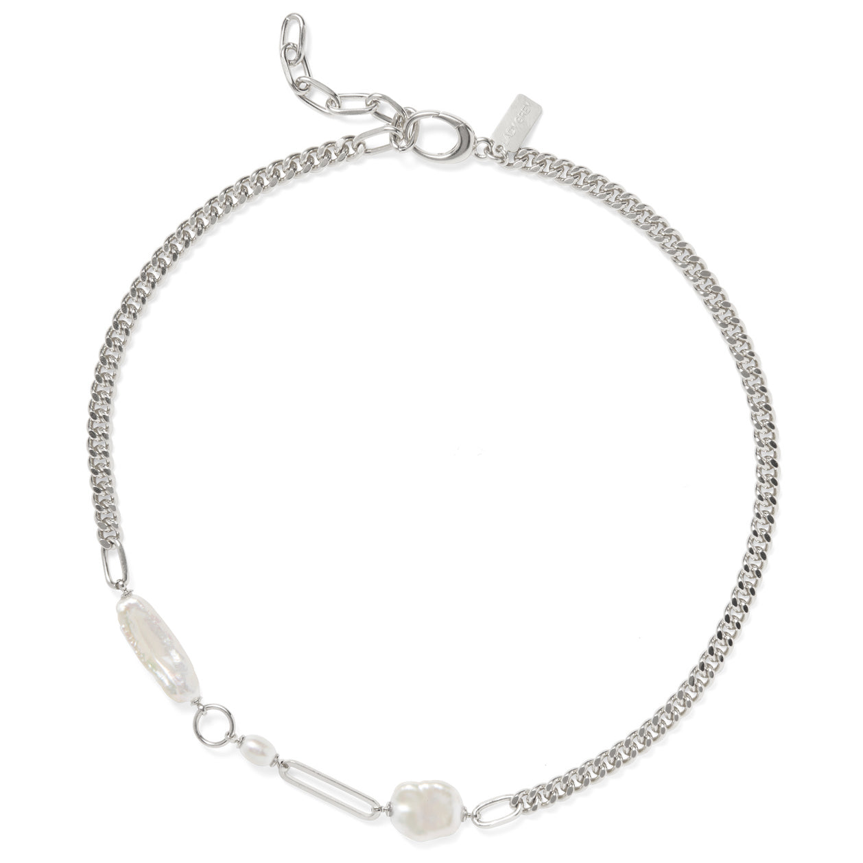 Pearl Collage Necklace in Silver