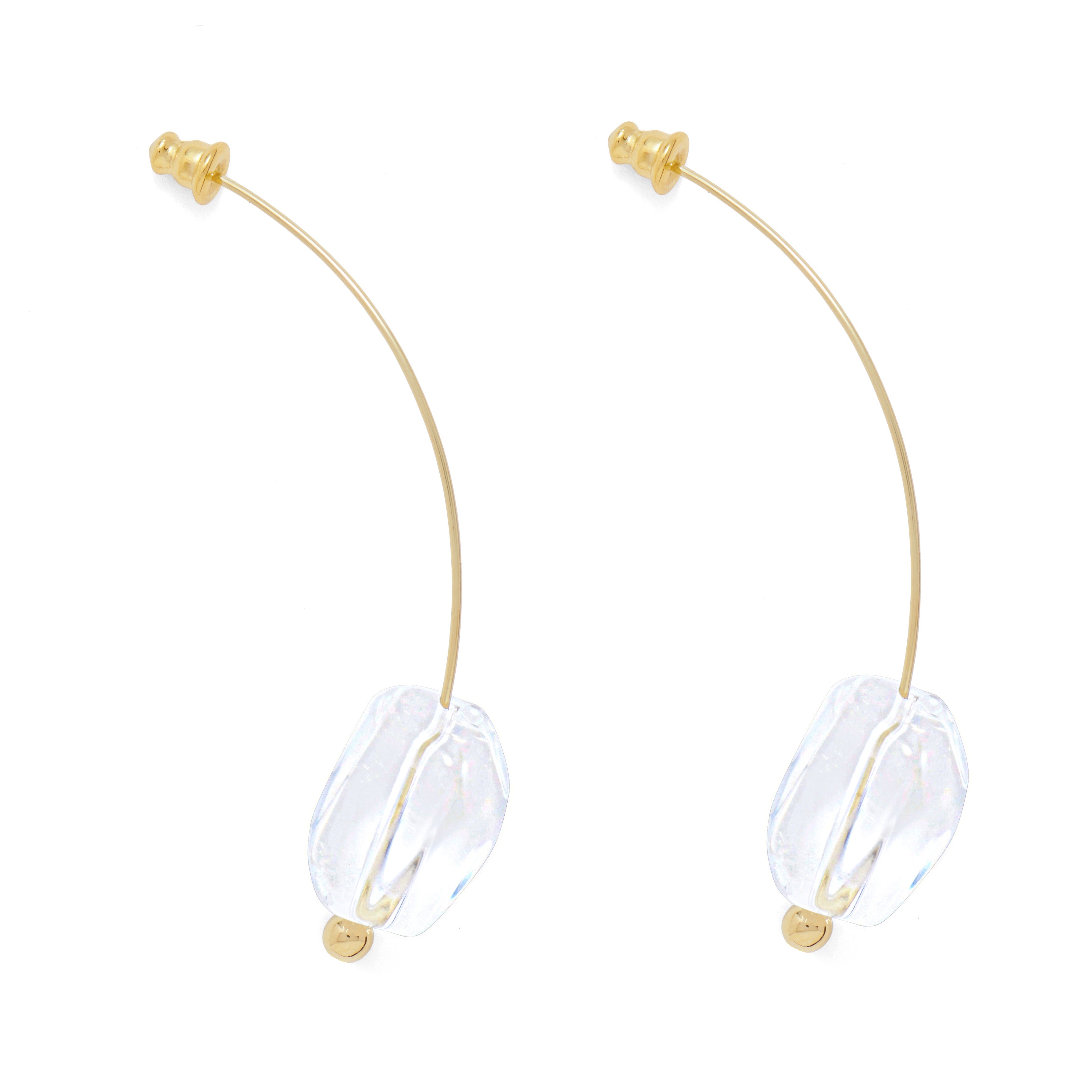 Lady Grey Quartz Drop Earring in Gold