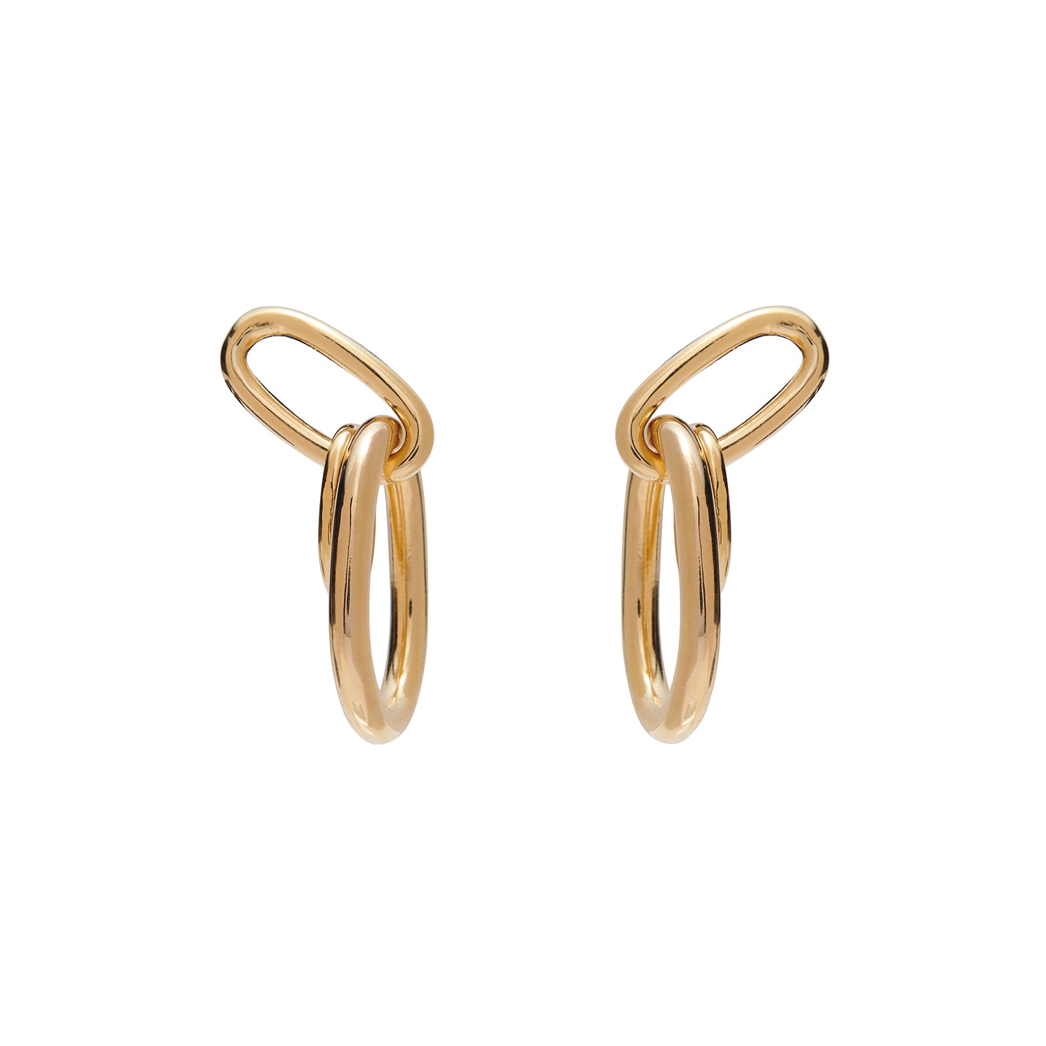 Lady Grey Slant Hoops in Gold