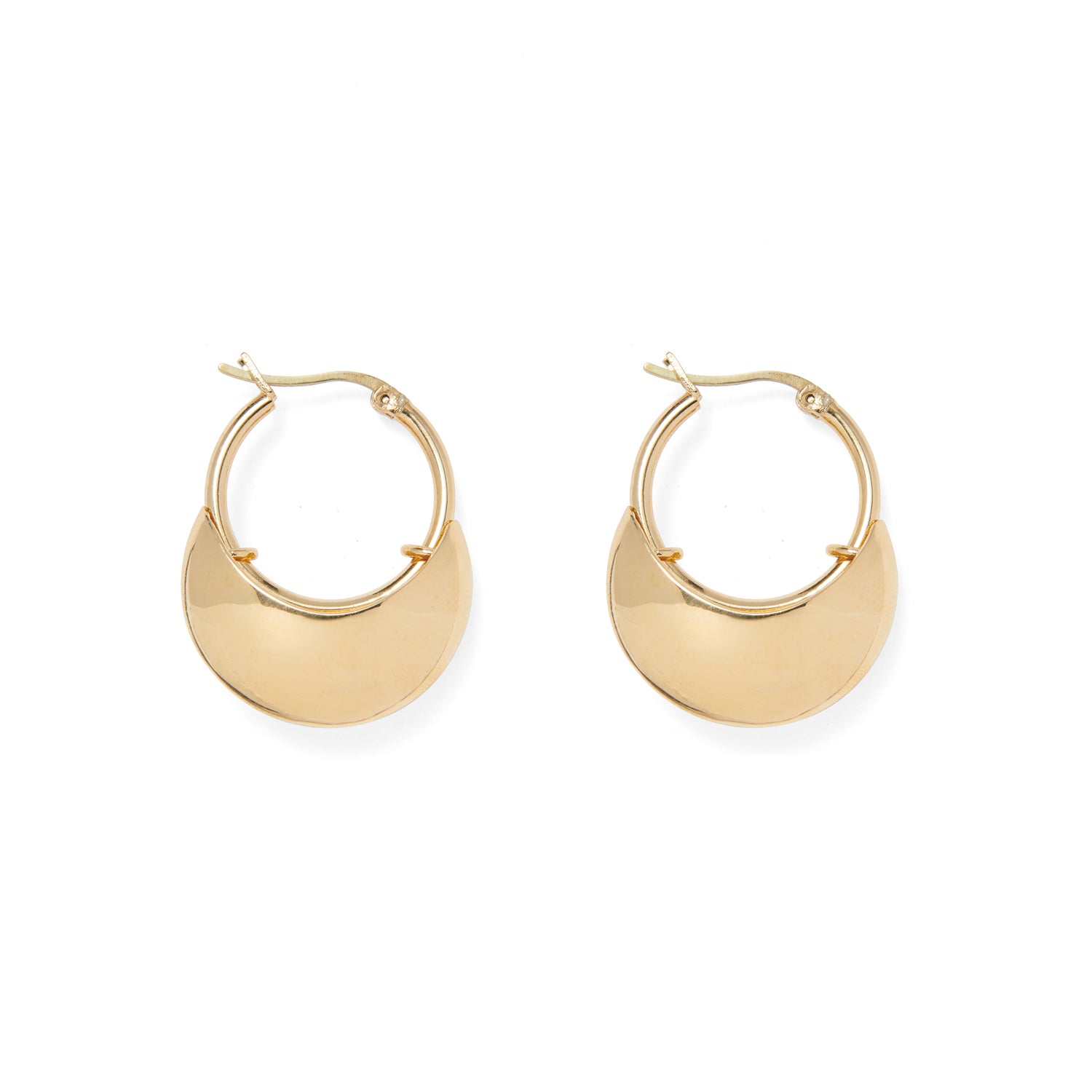 Saucer Hoops in Gold