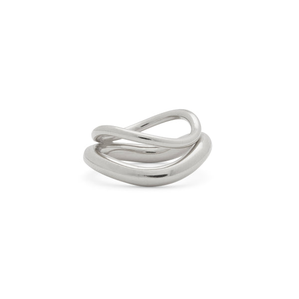 Wave Ring Duo in Silver