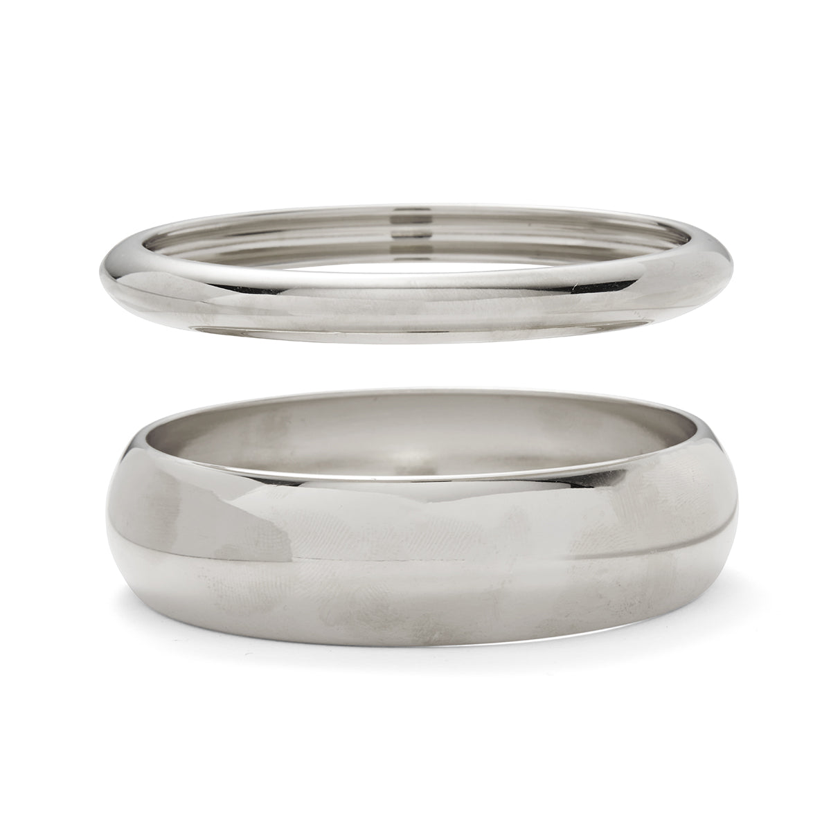 Lady Grey Dome Bangle Set in Silver