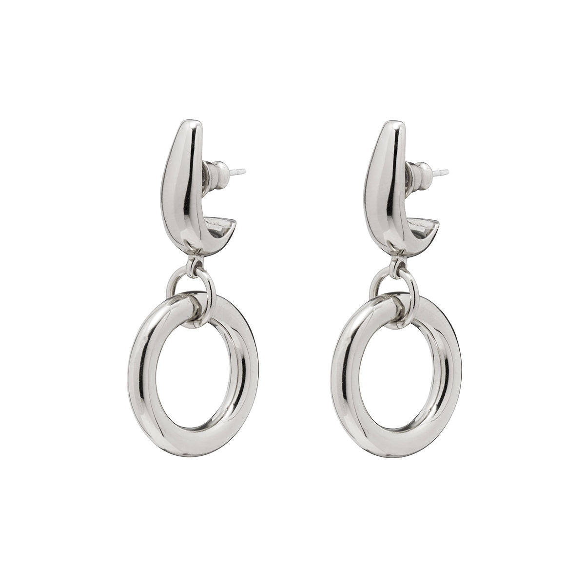 Lady Grey Huggie Hoops in Silver